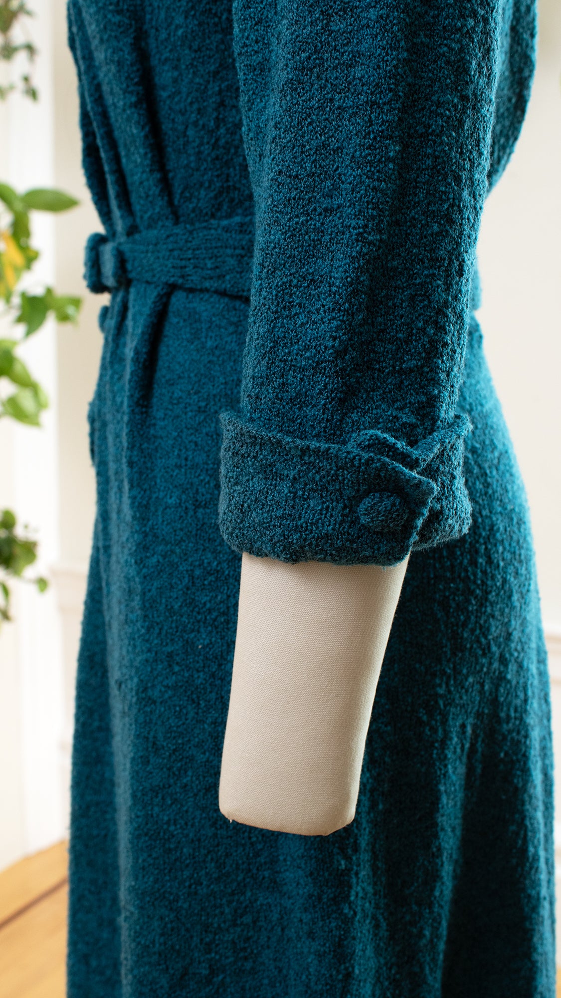 1950s Teal Knit Sweater Dress | small/medium