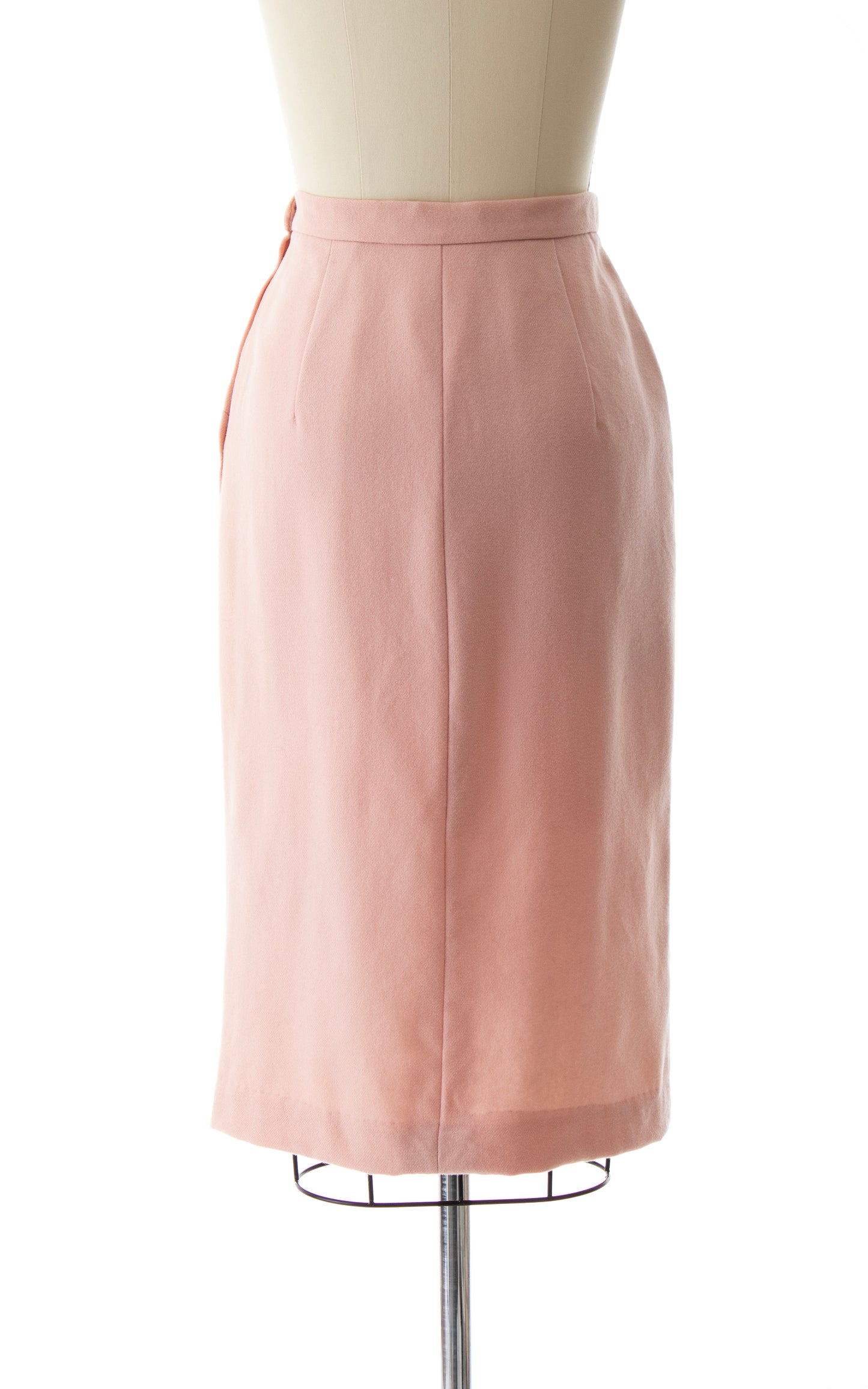1950s Pink Wool Pencil Skirt | small
