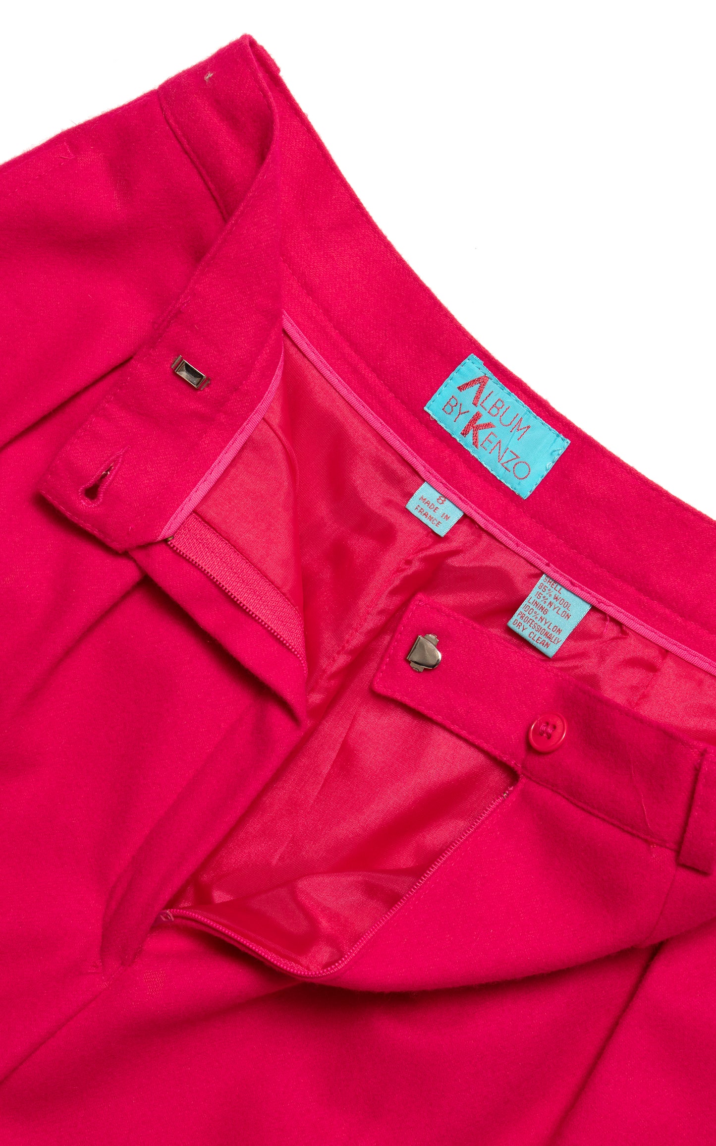 1980s ALBUM BY KENZO Hot Pink Wool Pants | small