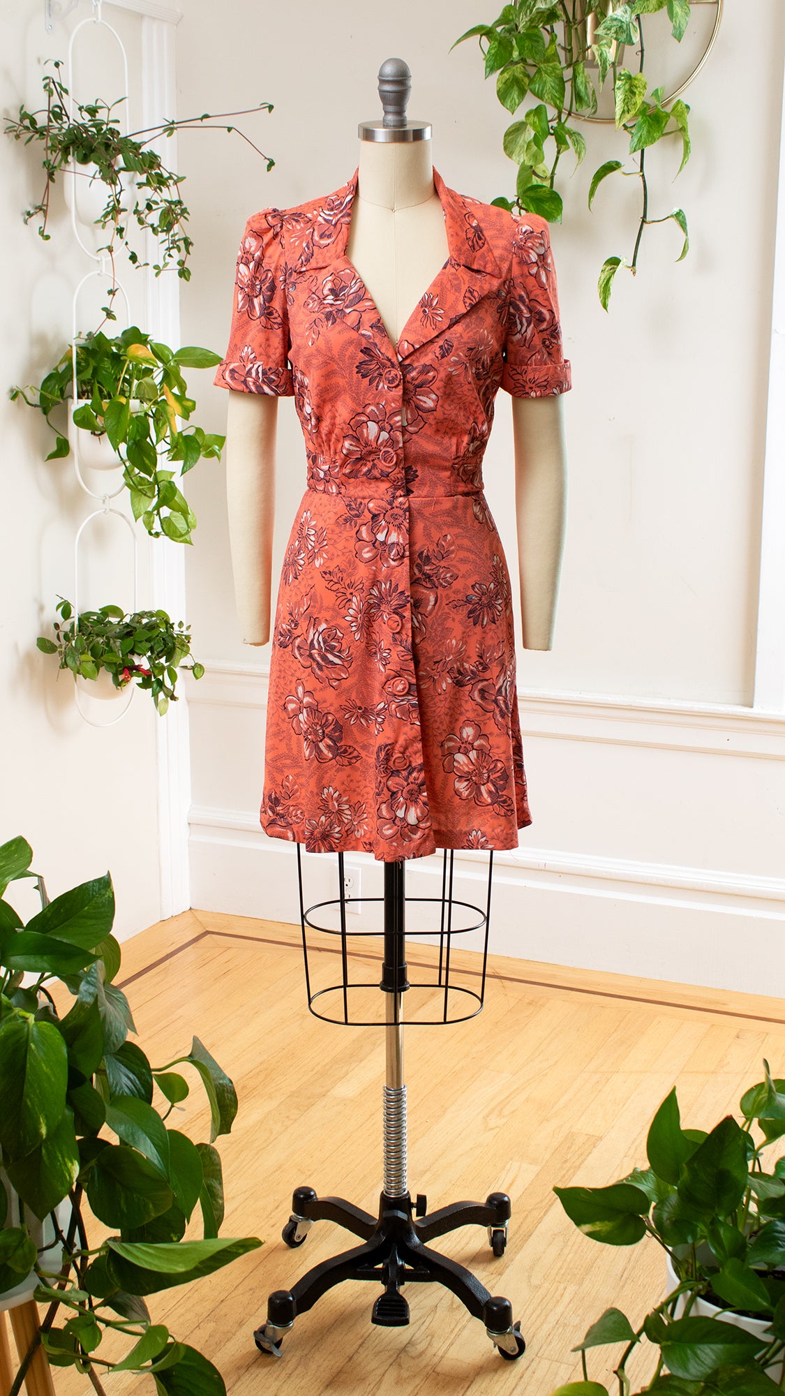 1970s Rose Mini Dress | x-small/small