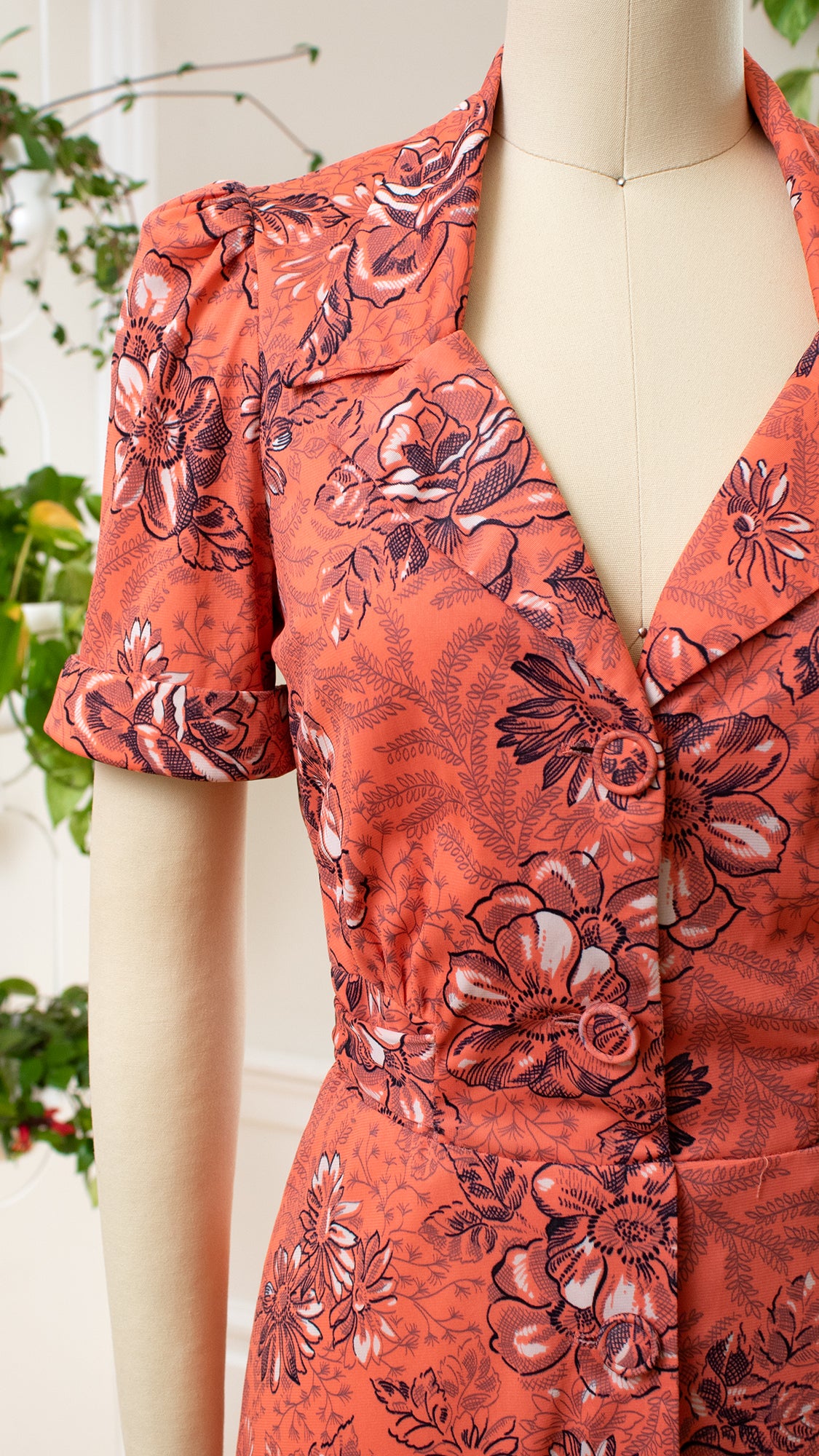 1970s Rose Mini Dress | x-small/small