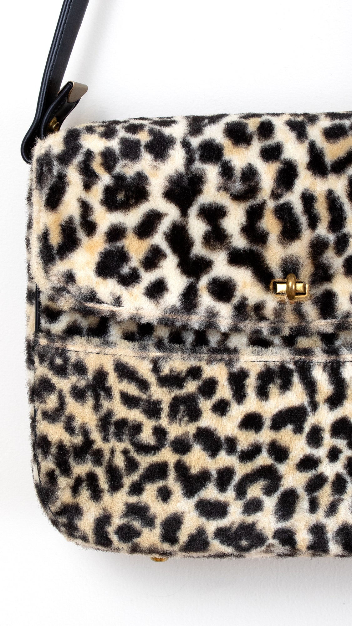 1960s Leopard Print Faux Fur Purse