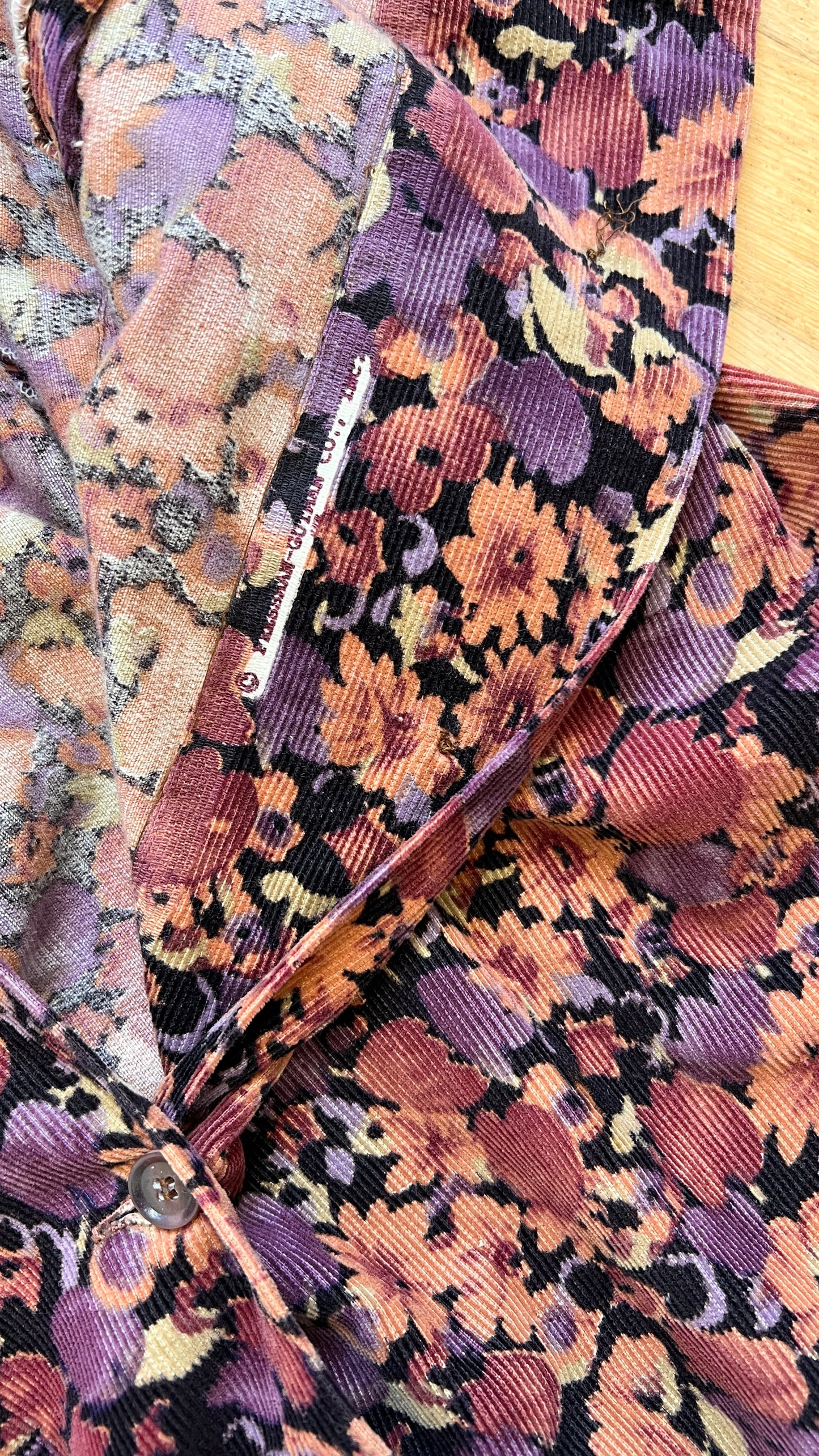 1970s Autumnal Floral Corduroy Skirt | medium