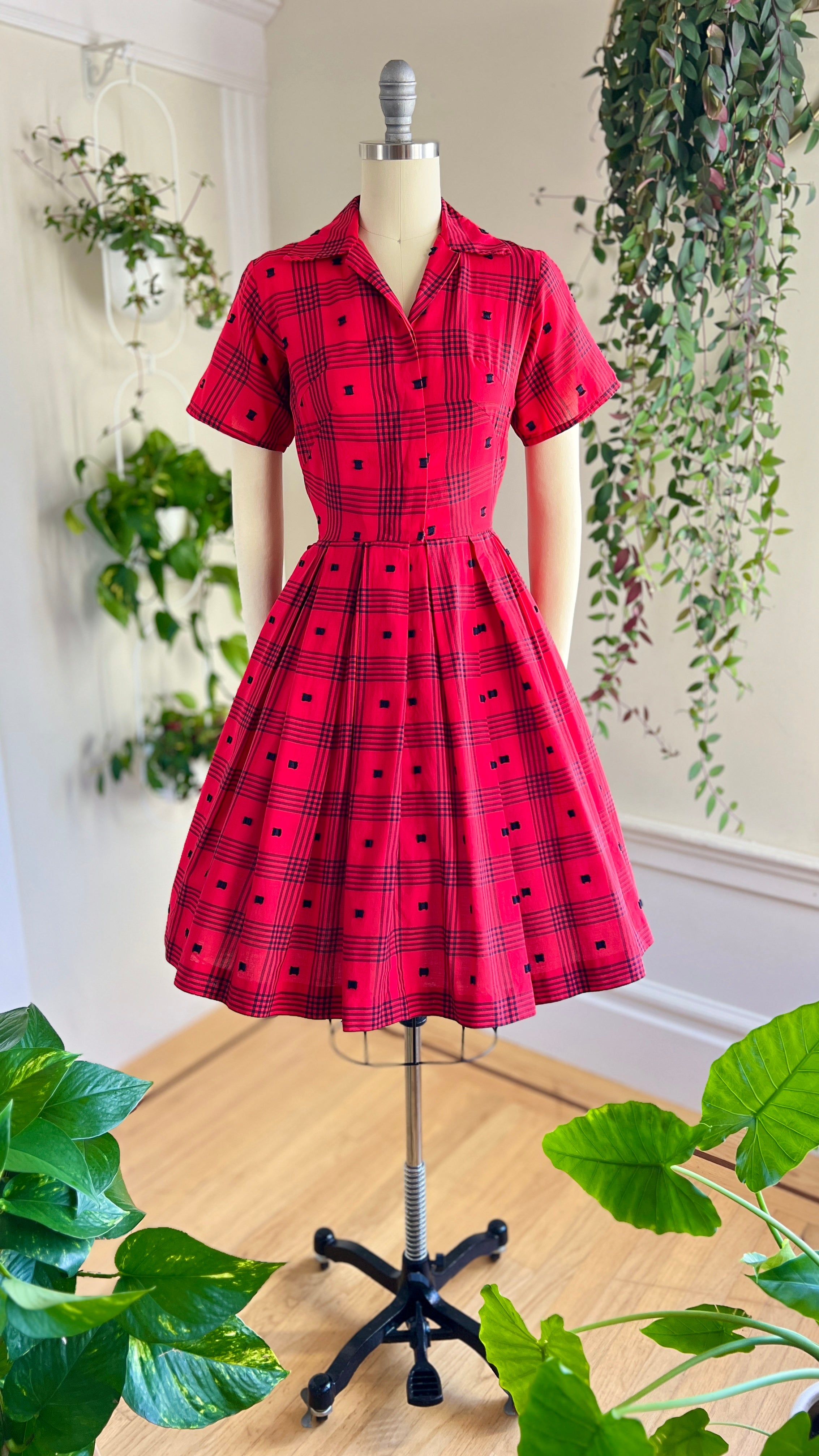 50s plaid dress hotsell