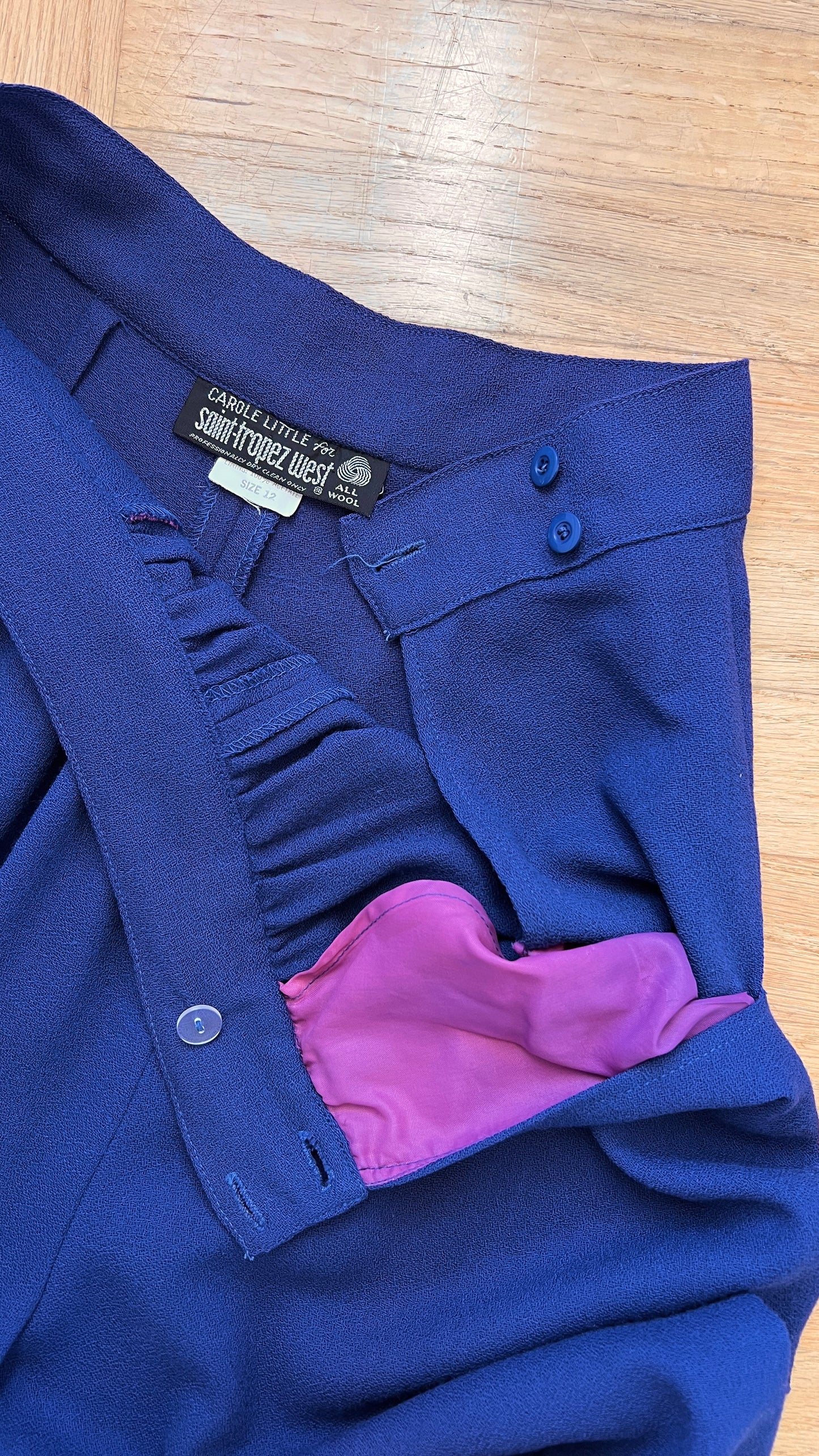 1980s CAROL LITTLE Royal Blue Wool Trousers | medium