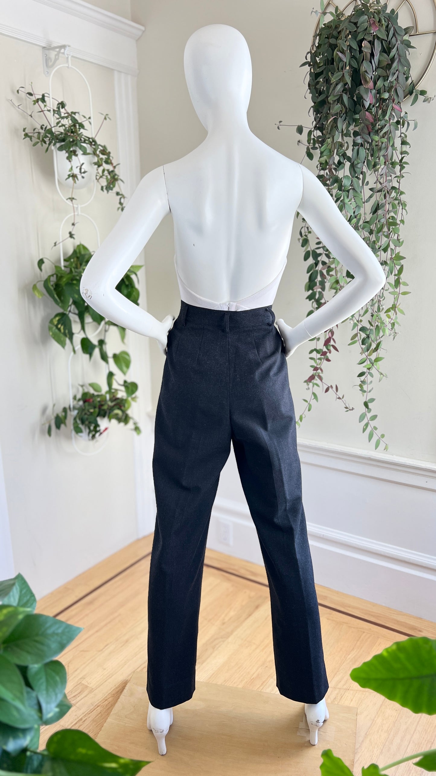 1980s Slate Grey Wool Trousers | medium