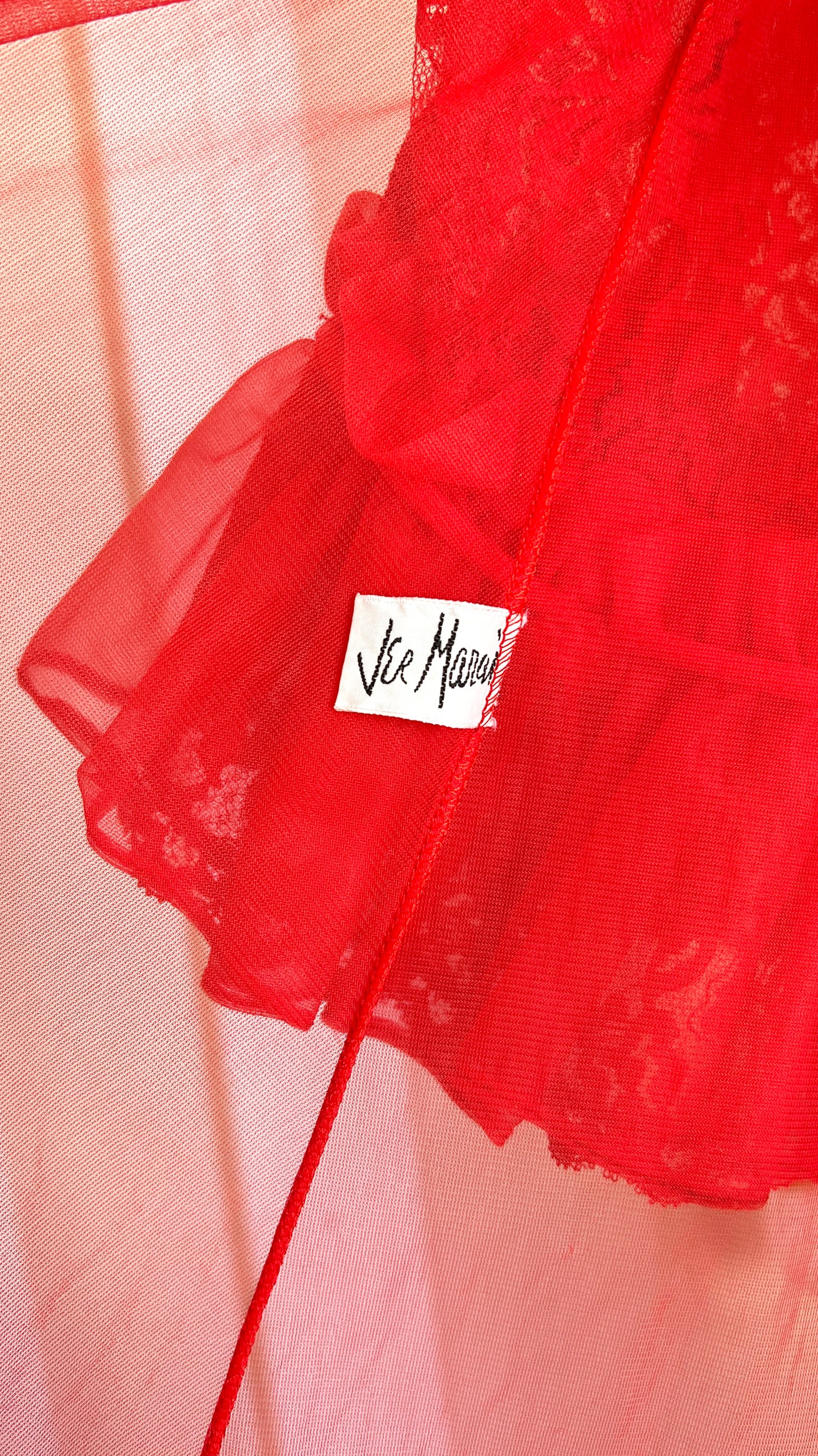 Vintage 1950s Red Peignoir Set | small/medium/large