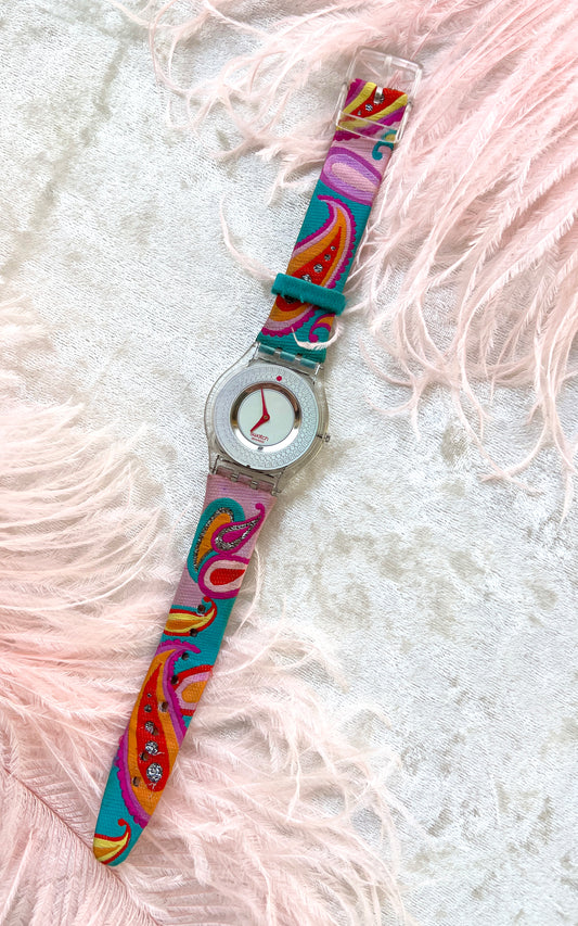 NEW ARRIVAL || 2000s SWATCH Paisley Embroidered Watch