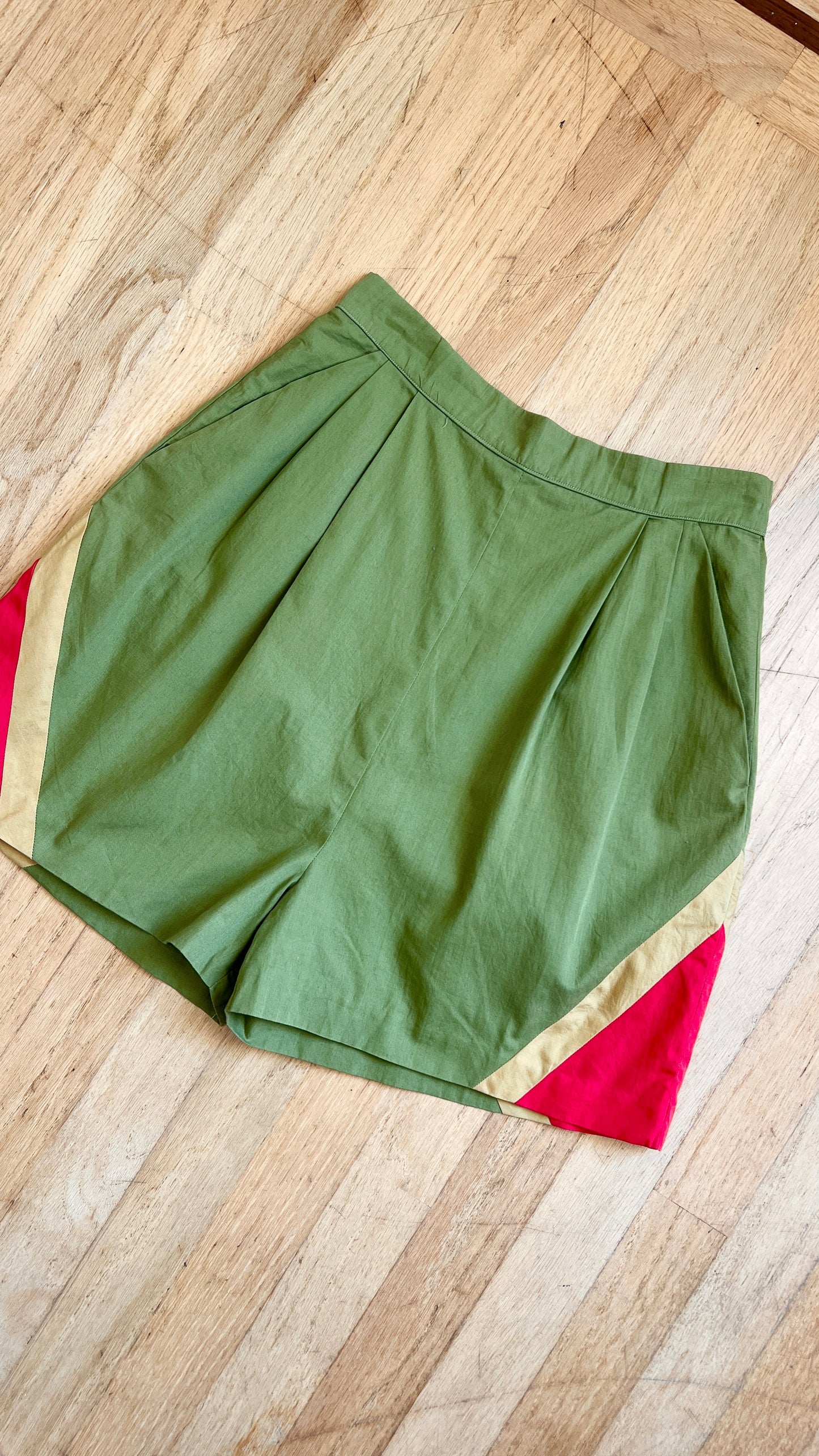 1940s 1950s Color Block Shorts | small