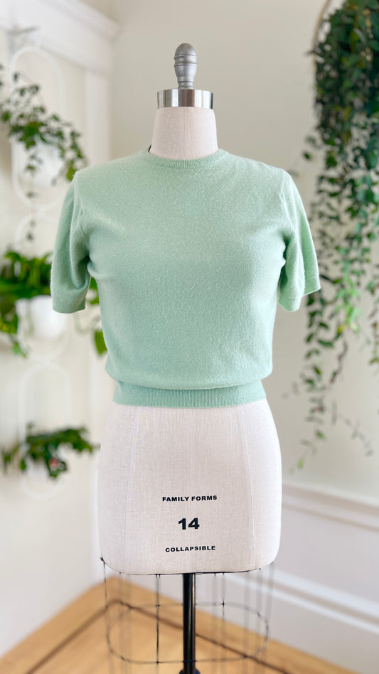 1940s 1950s Mint Green Cashmere Sweater | medium/large