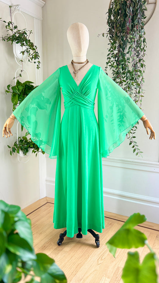 1970s Angel Sleeve Maxi Gown | x-small/small