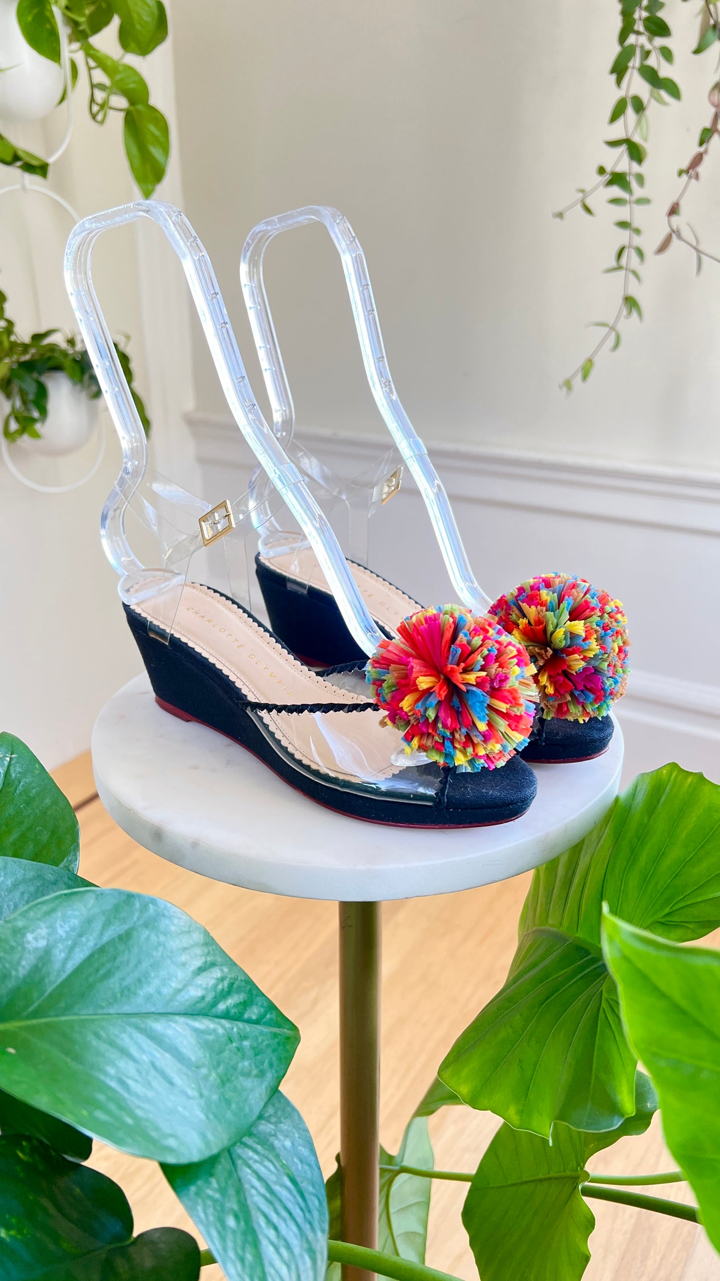 Modern CHARLOTTE OLYMPIA 1940s Style Pom Pon Wedges | size US 7