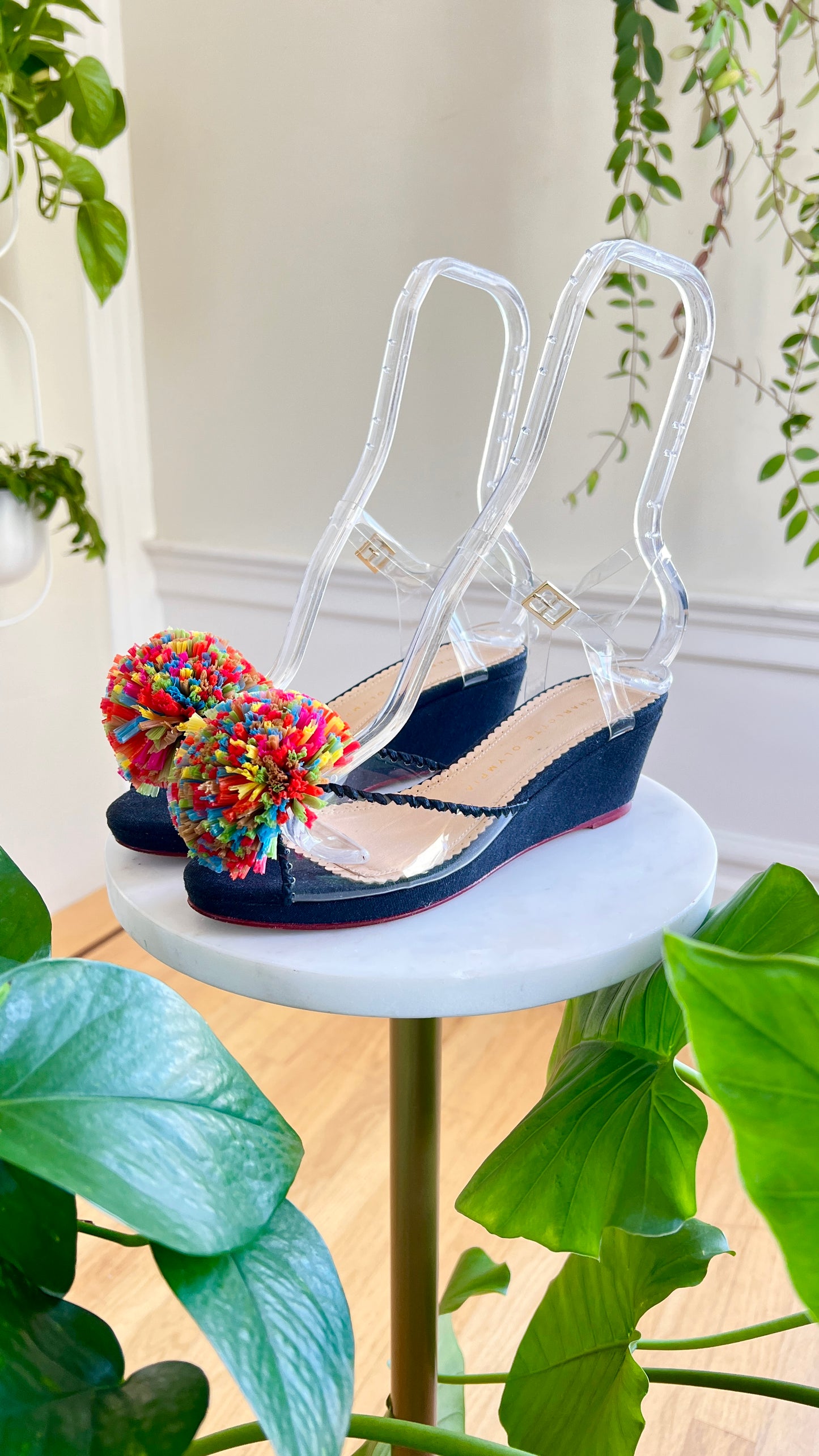 Modern CHARLOTTE OLYMPIA 1940s Style Pom Pon Wedges | size US 7