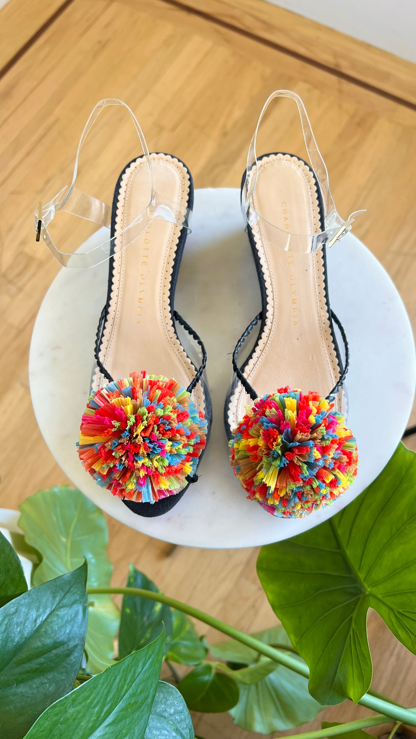 Modern CHARLOTTE OLYMPIA 1940s Style Pom Pon Wedges | size US 7