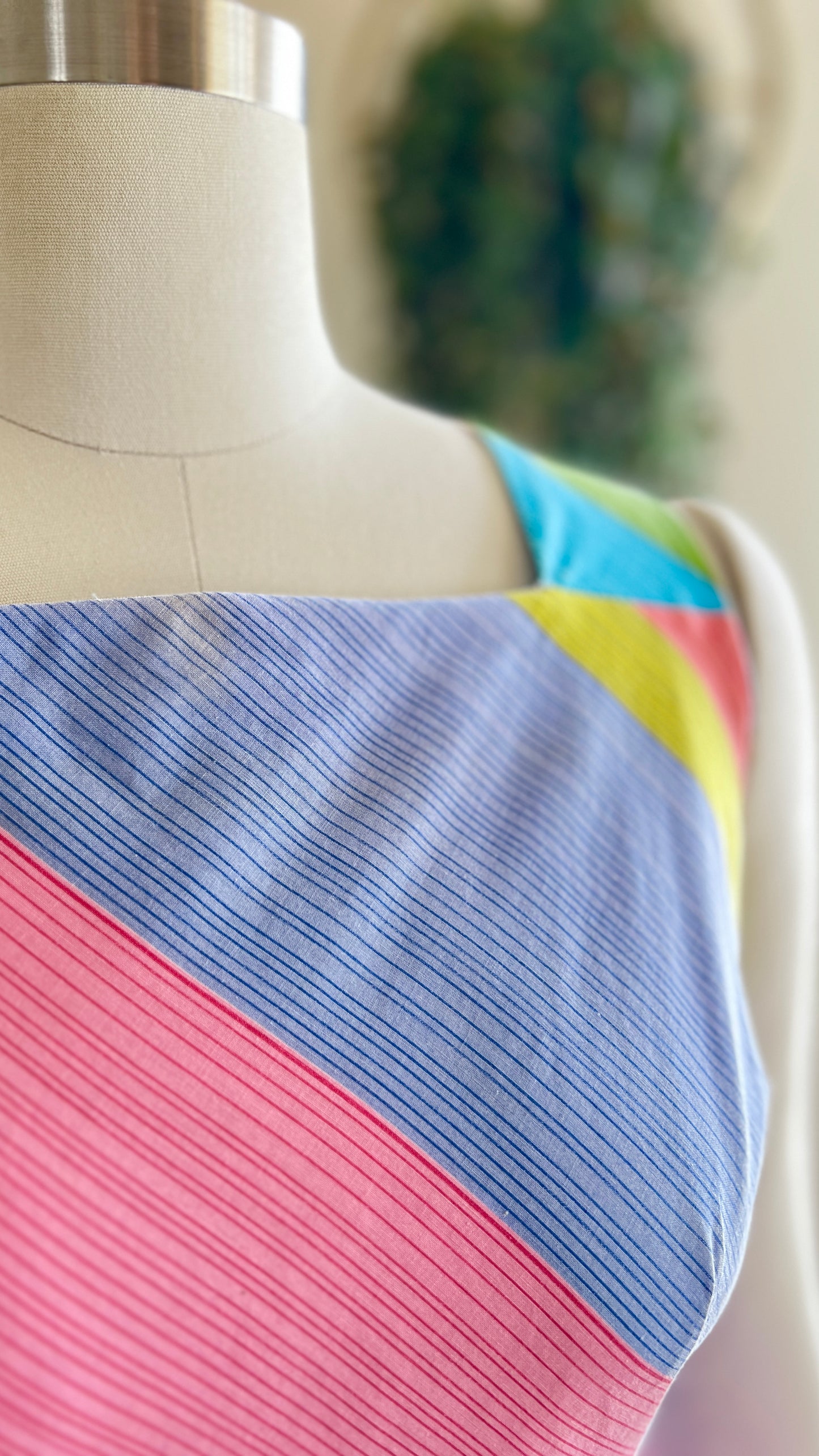 1950s Colorful Striped Cotton Sundress | medium