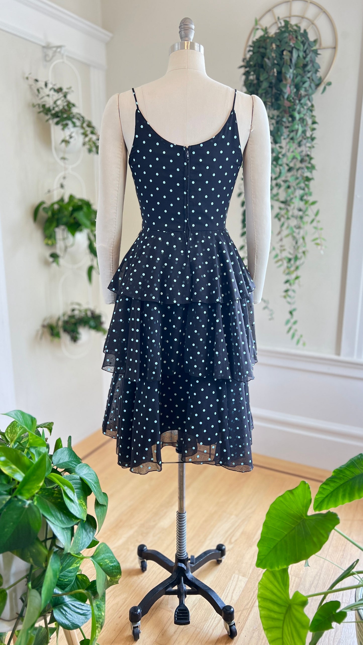 1970s Polka Dot Tiered Sundress | small/medium