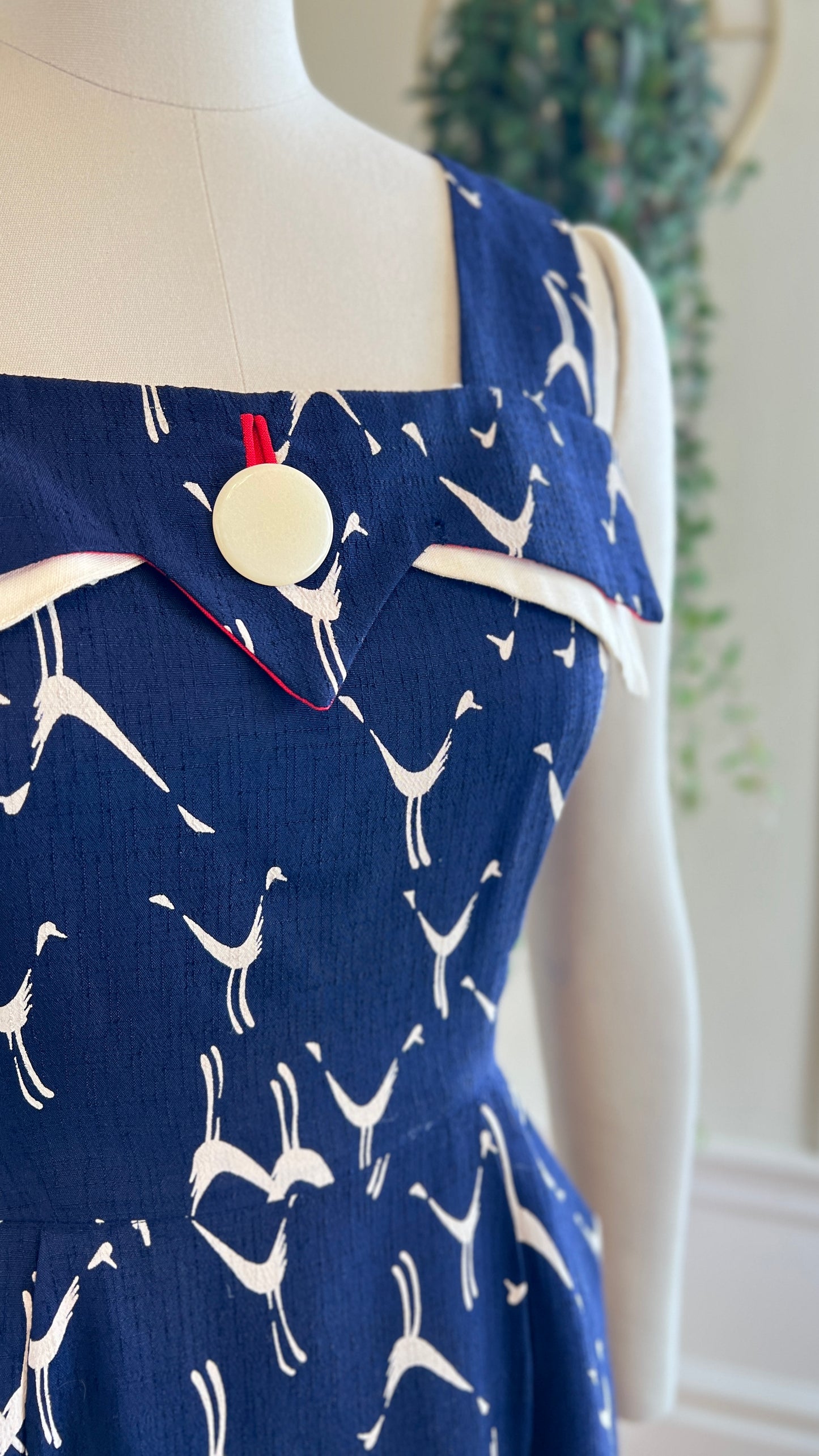 1950s Roadrunner Novelty Print Dress | small