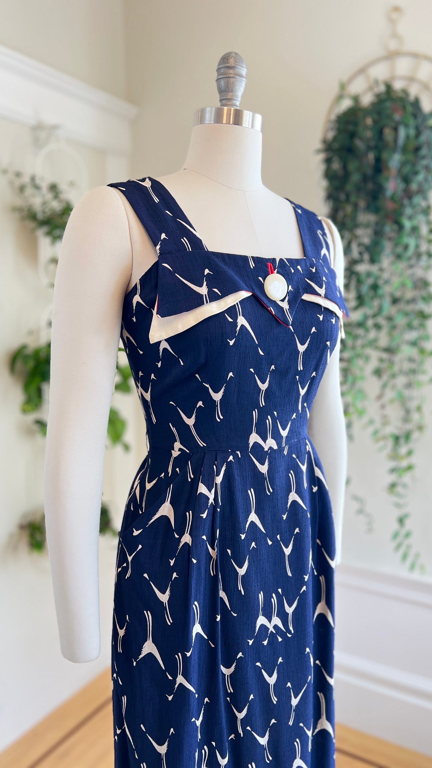 1950s Roadrunner Novelty Print Dress | small