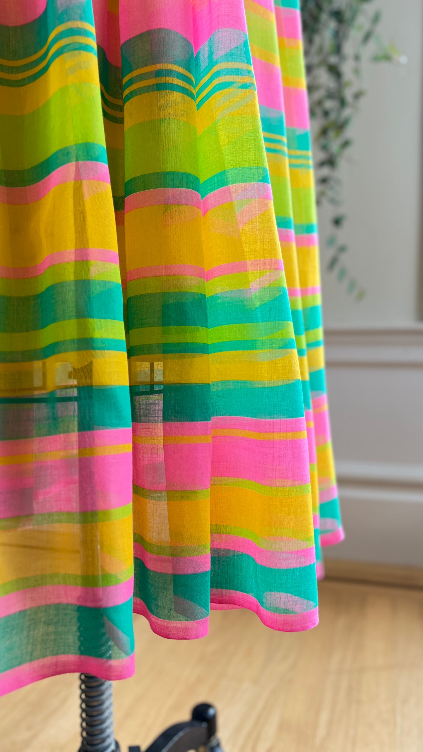 1960s 1970s Colorful Striped Maxi Dress | small/medium