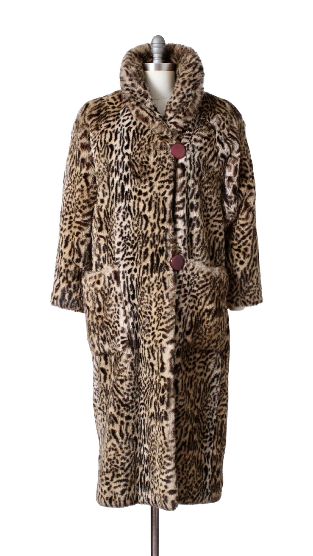 1970s 1980s Plush Animal Print Faux Fur Coat | medium