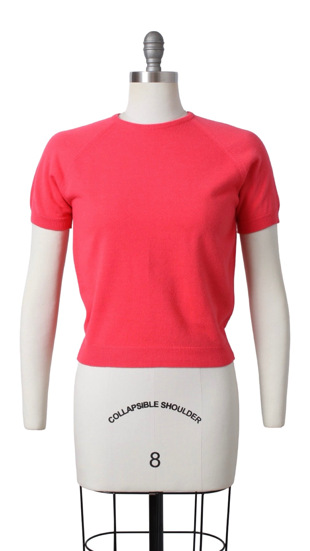 1970s Hot Coral Pink Sweater Top | small/medium