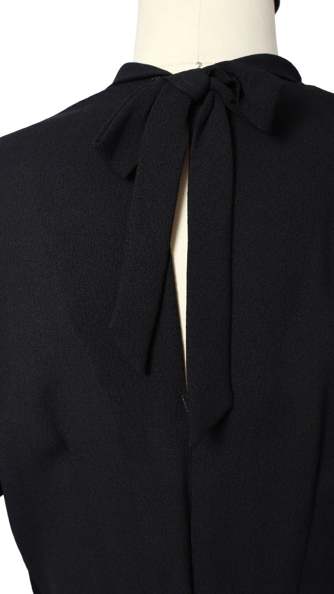 1940s Greek Key Peplum Rayon Crepe Dress | x-small