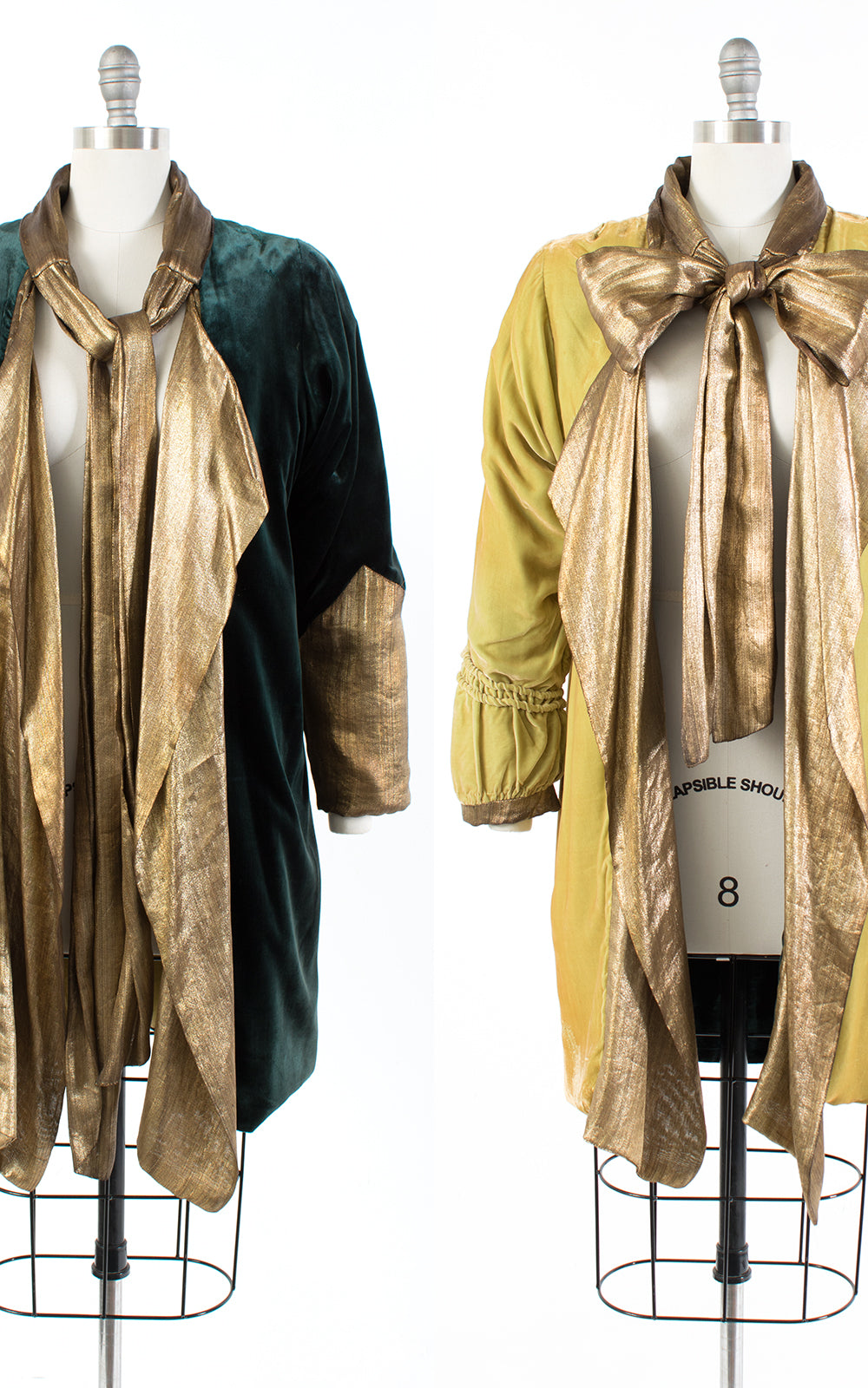 1920s Reversible Gold Lamé & Silk Velvet Coat | small/medium