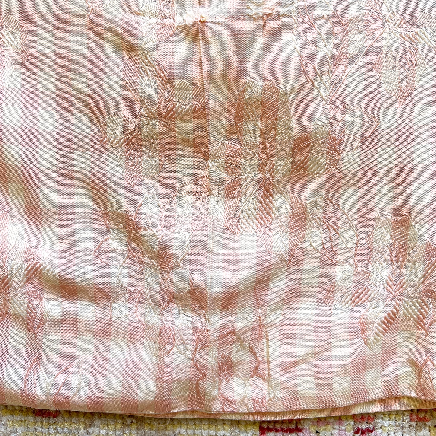 [AS-IS] 1950s Silk Gingham Blouse | small/medium