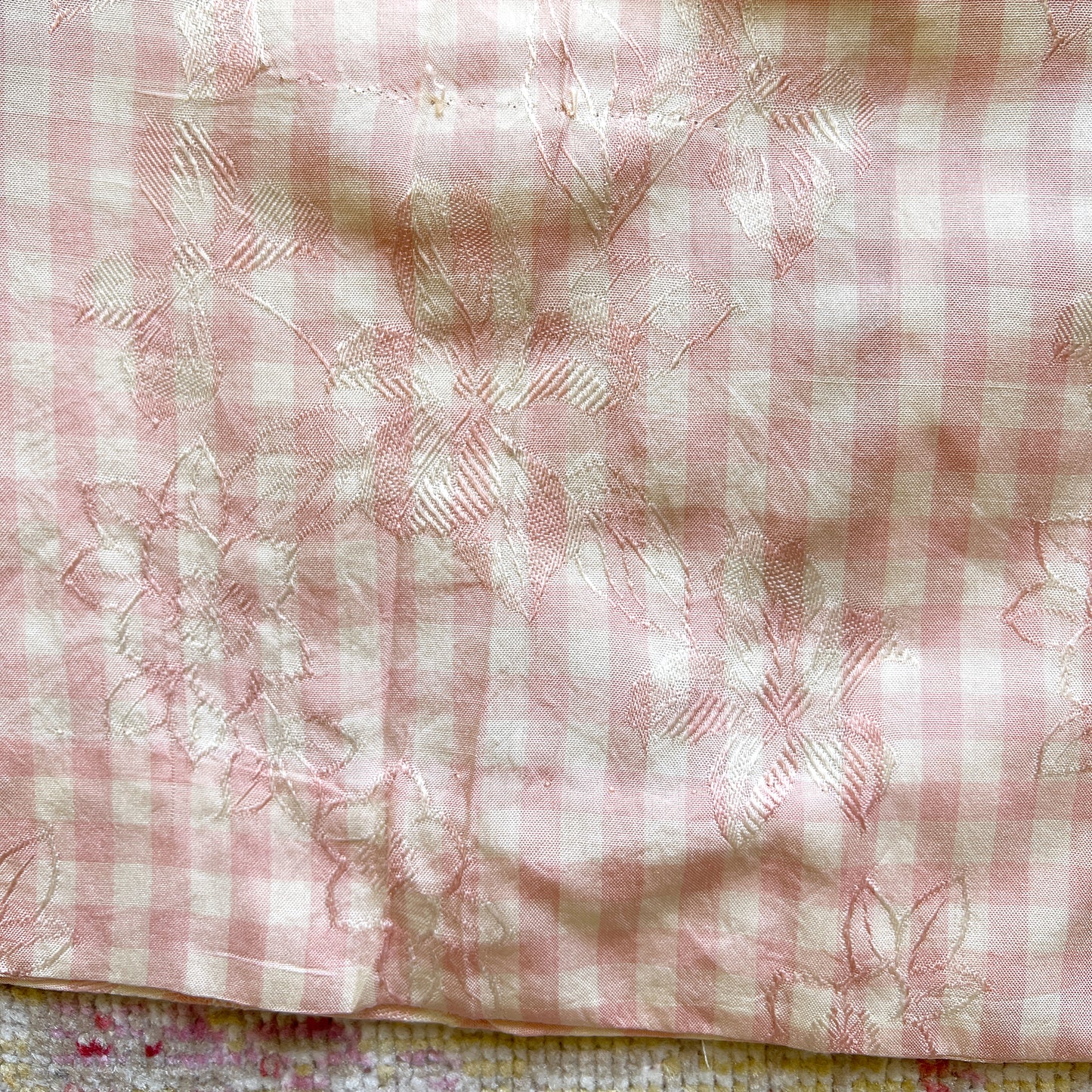 [AS-IS] 1950s Silk Gingham Blouse | small/medium