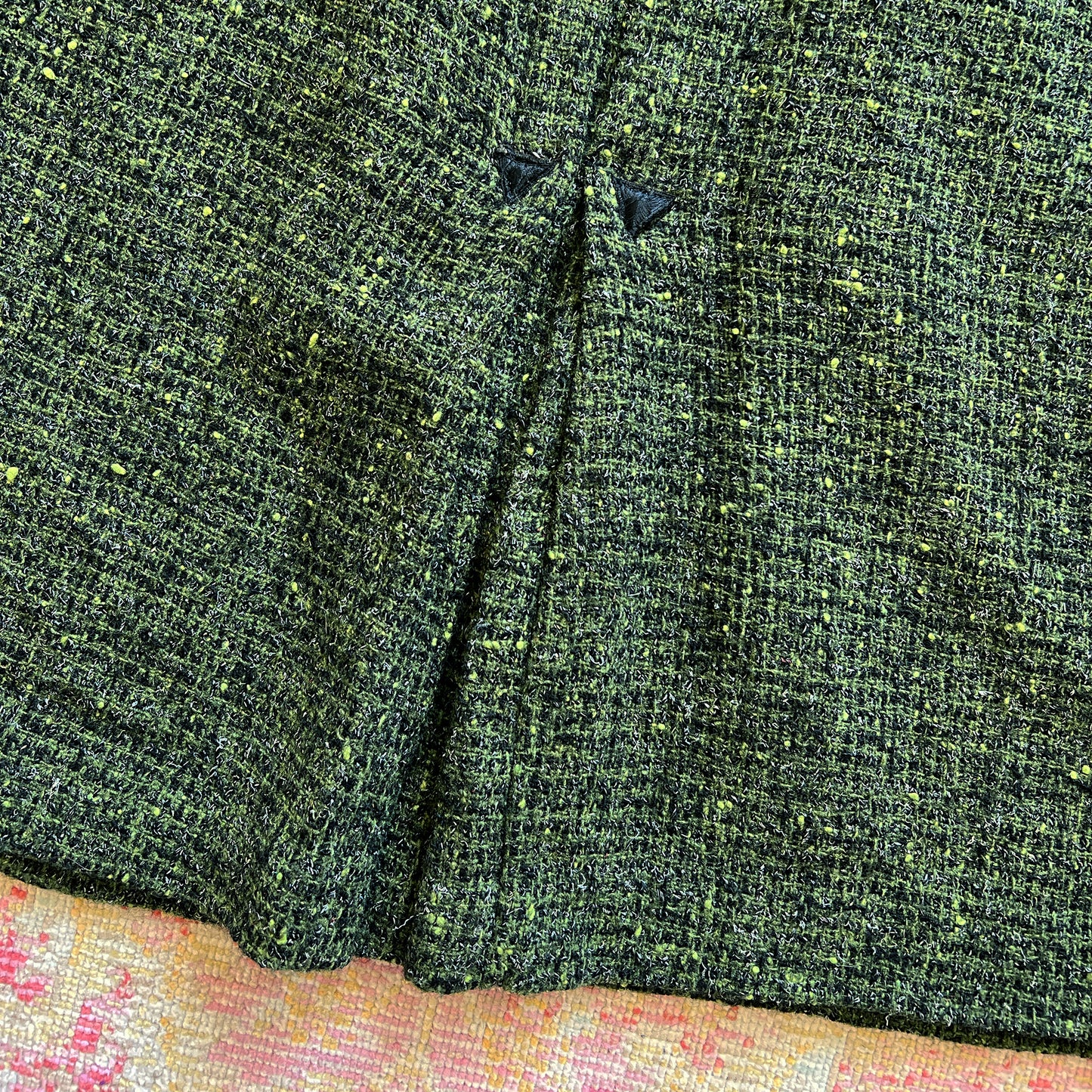 [AS-IS] 1950s Nubby Green Wool Skirt | medium