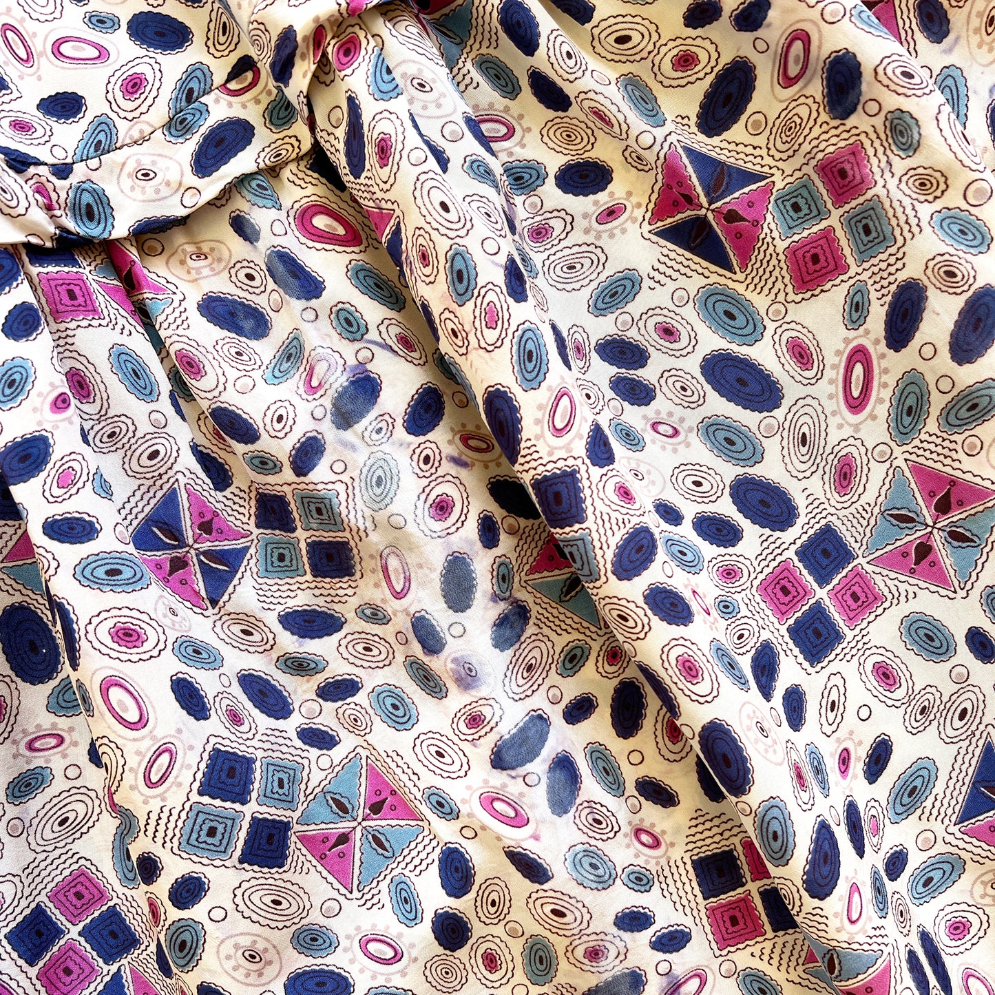 [AS-IS] 1940s Printed Rayon Dress | small