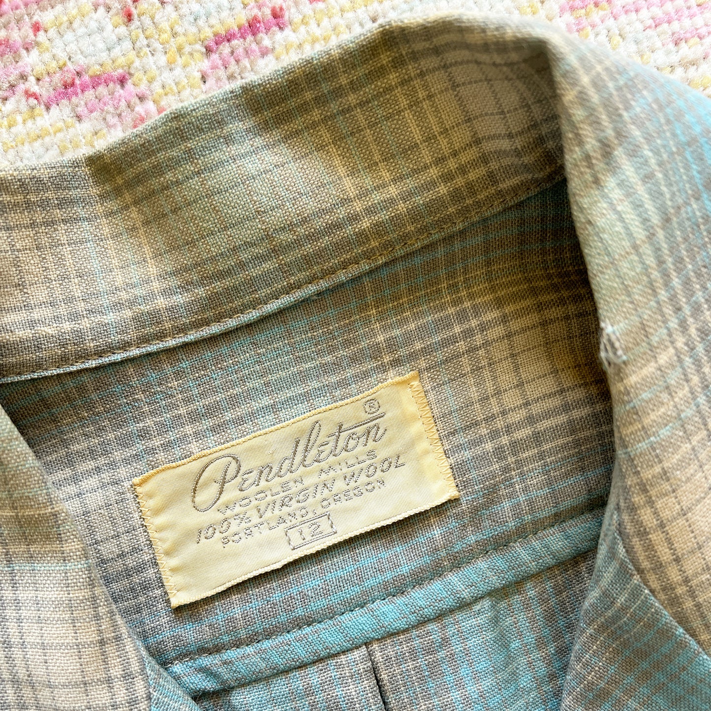 [AS-IS] 1950s Pendleton Plaid Wool Dress | small