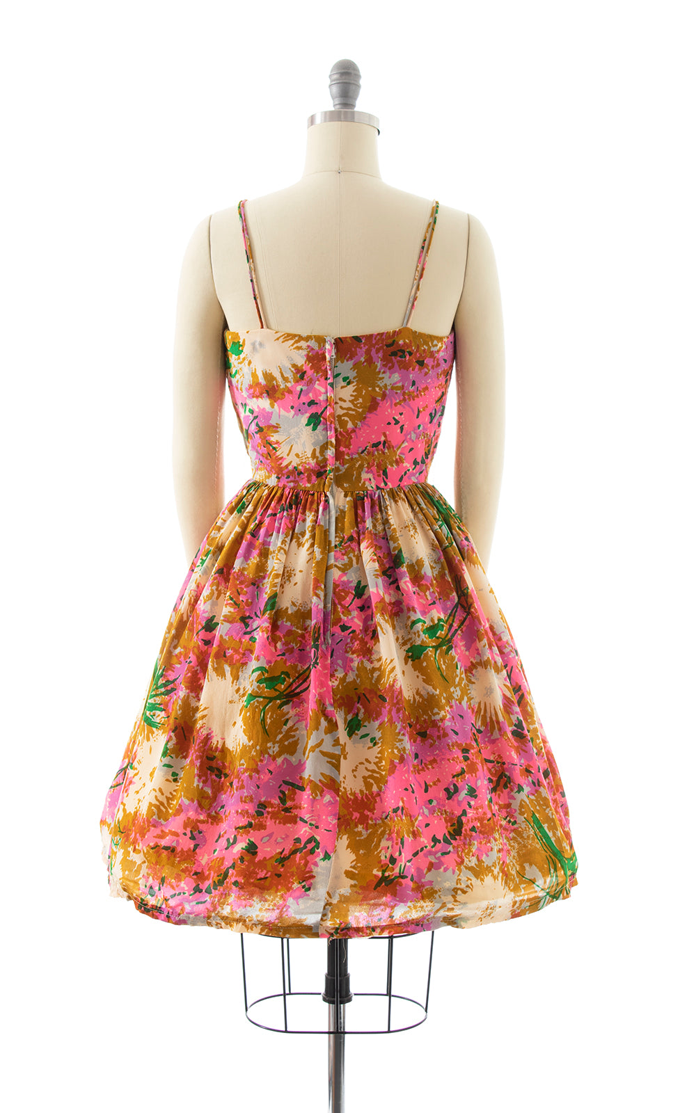 1960s Floral Silk Sundress | x-small