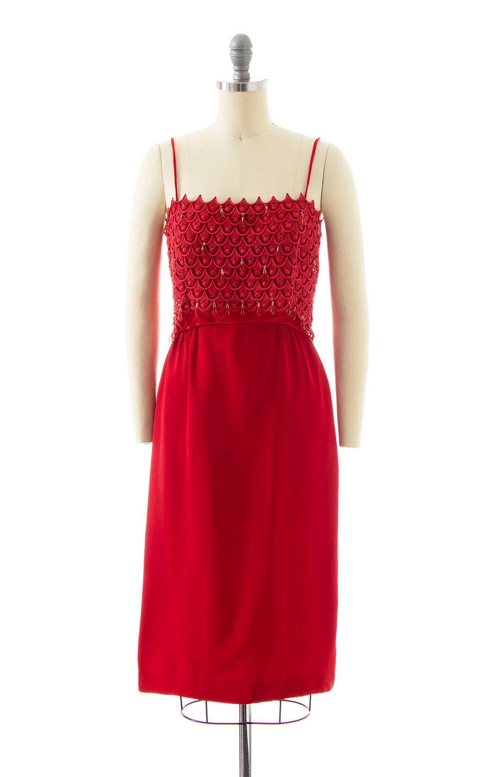 BLV x DEANNA || 1960s Beaded Rhinestone Cocktail Dress | small