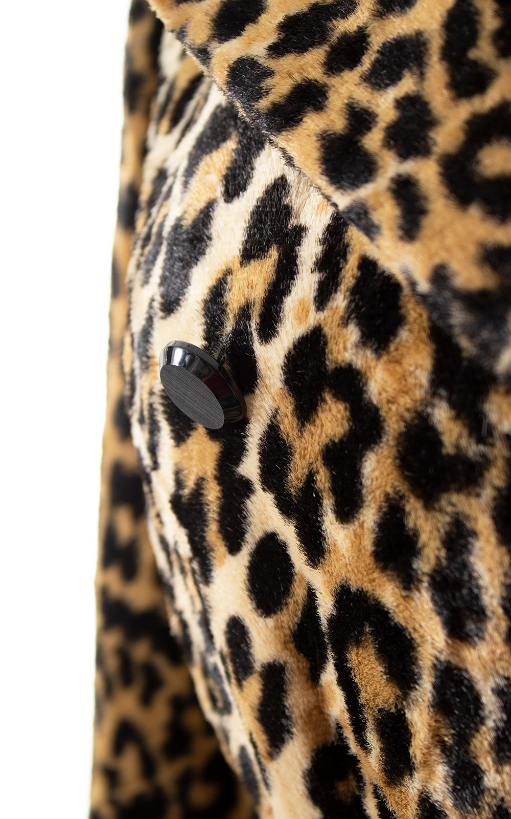 1960s 1970s Leopard Print Faux Fur Belted Coat | small/medium