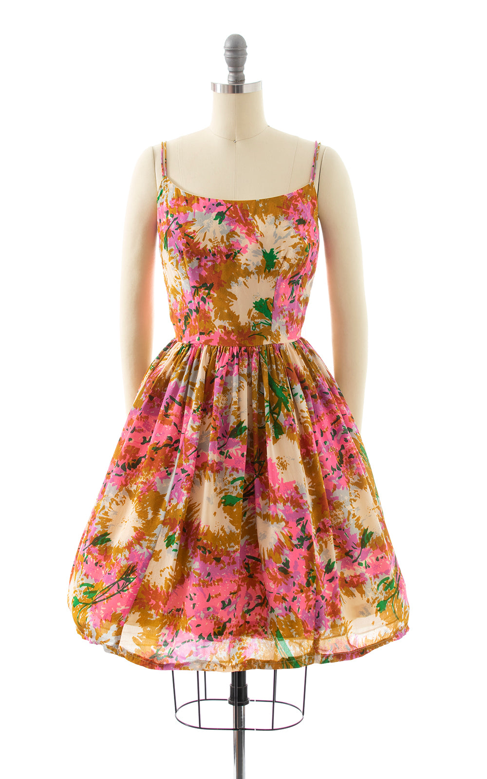 1960s Floral Silk Sundress | x-small