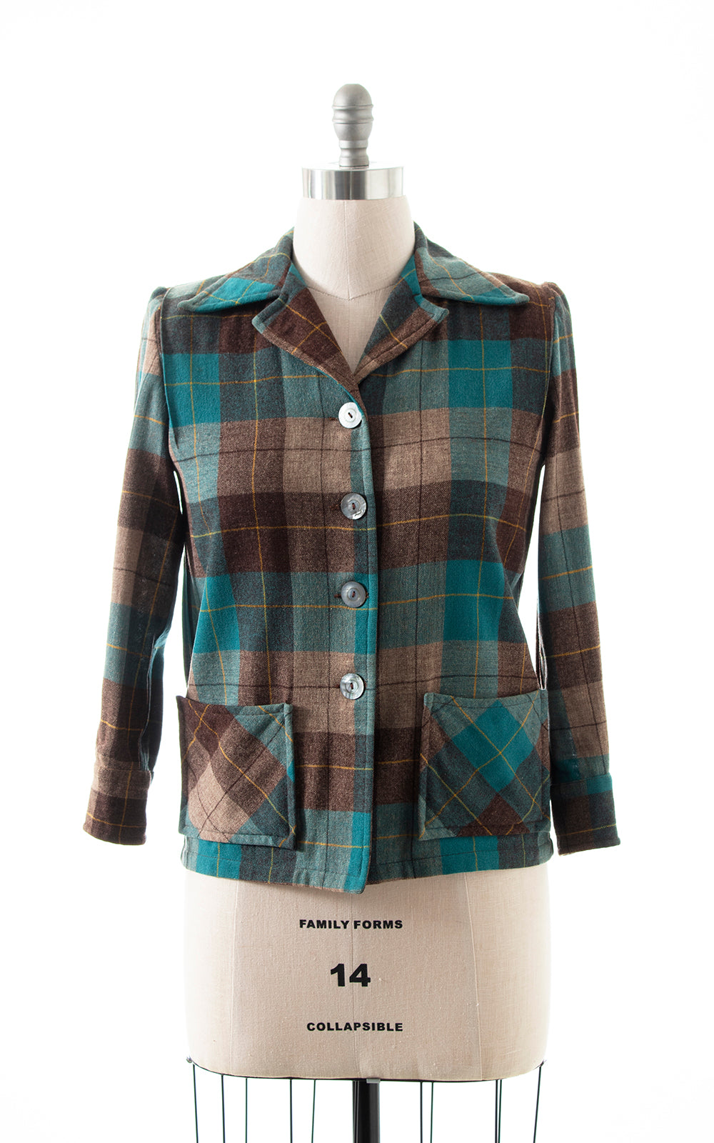 1950s Pendleton Style Plaid Wool 49er Jacket | medium/large