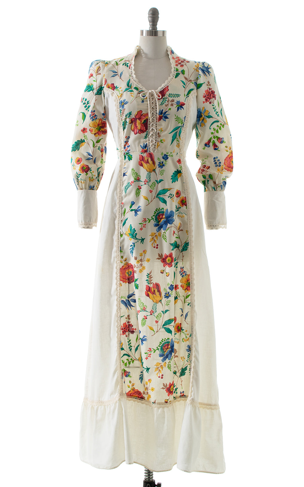 1970s Gunne Sax Style Floral Prairie Dress BirthdayLifeVintage