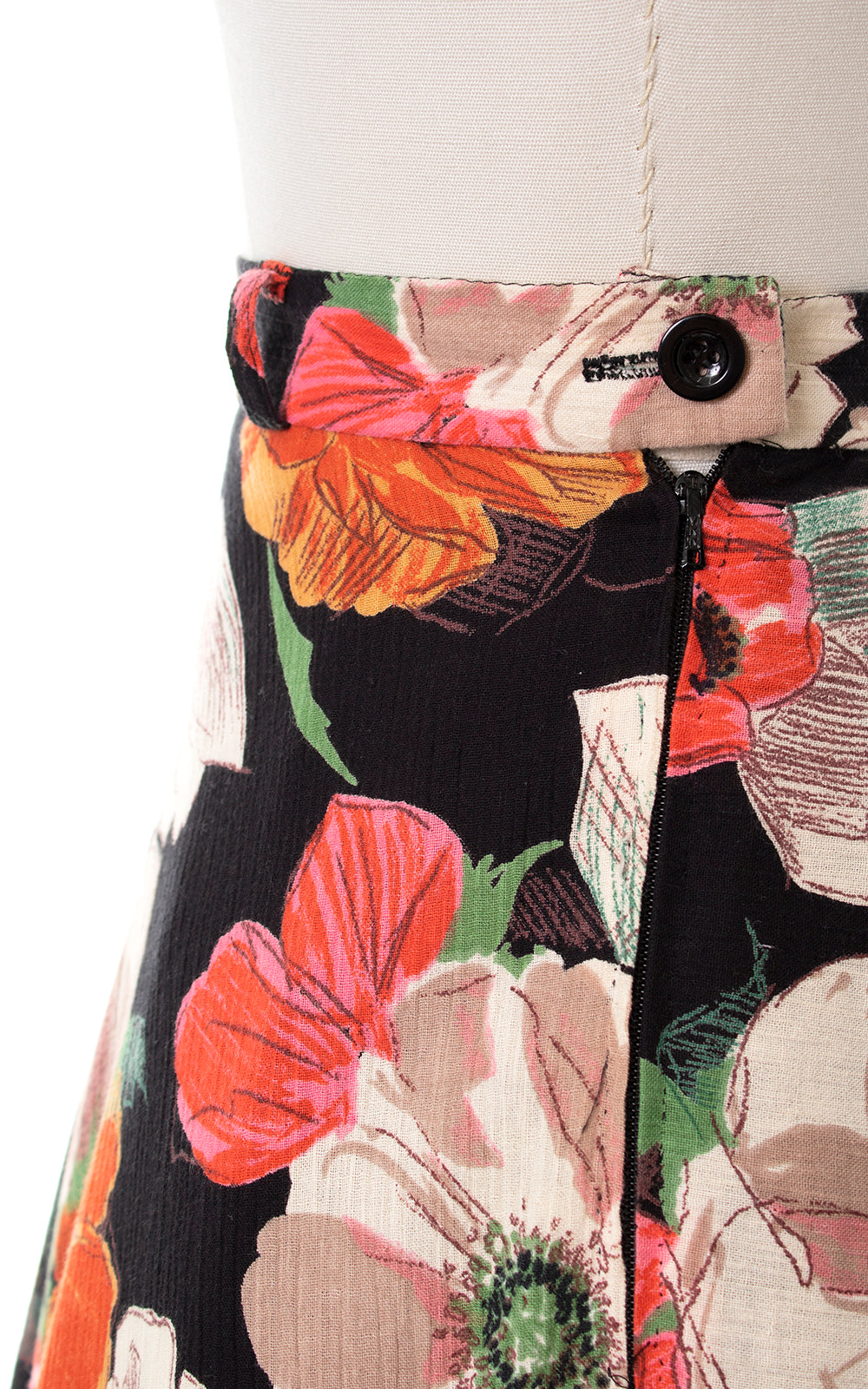 1970s Poppies Swing Skirt with Pocket | medium