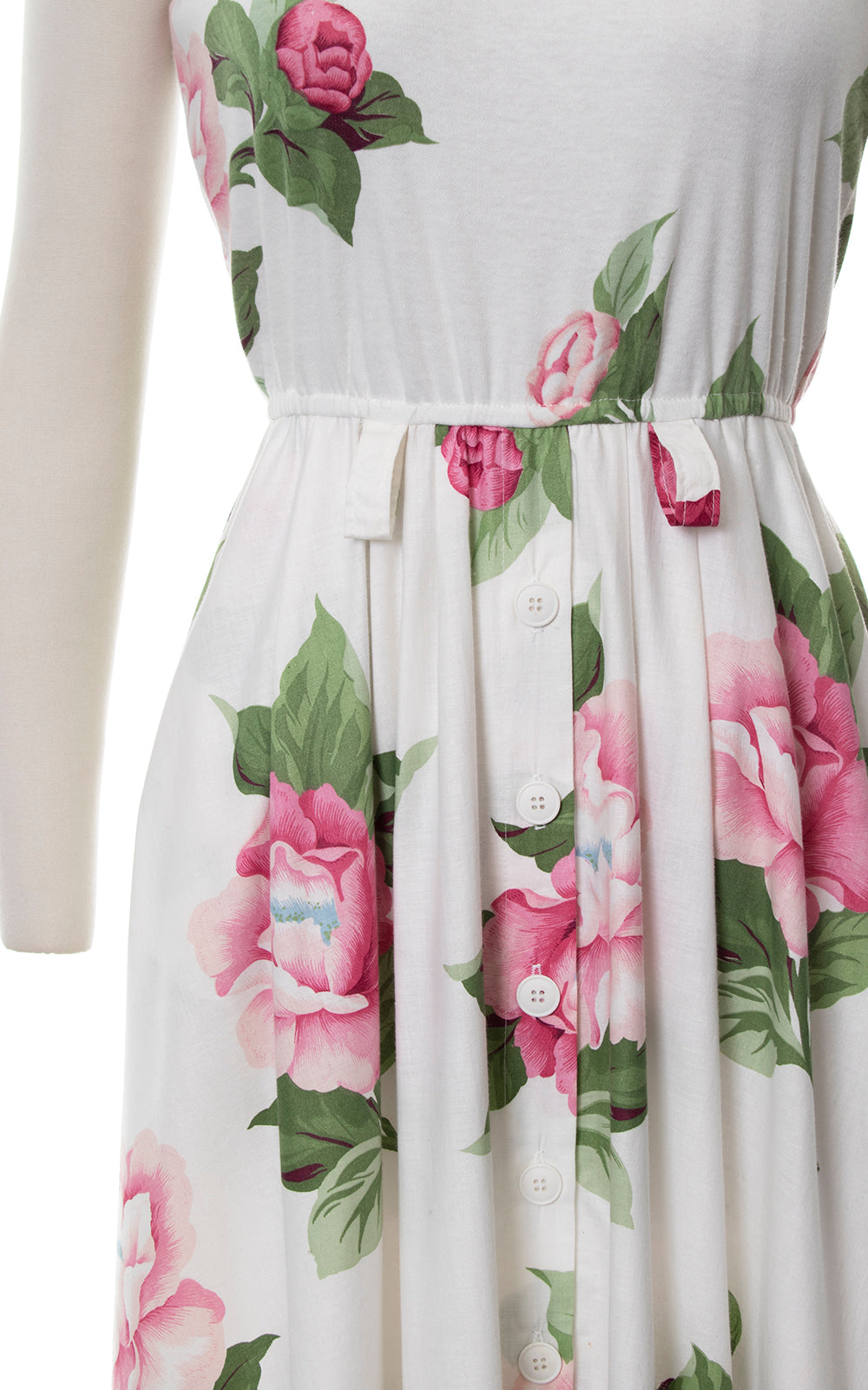 1980s CAROL ANDERSON Floral Shirtwaist Sundress with Pockets | x-small/small/medium