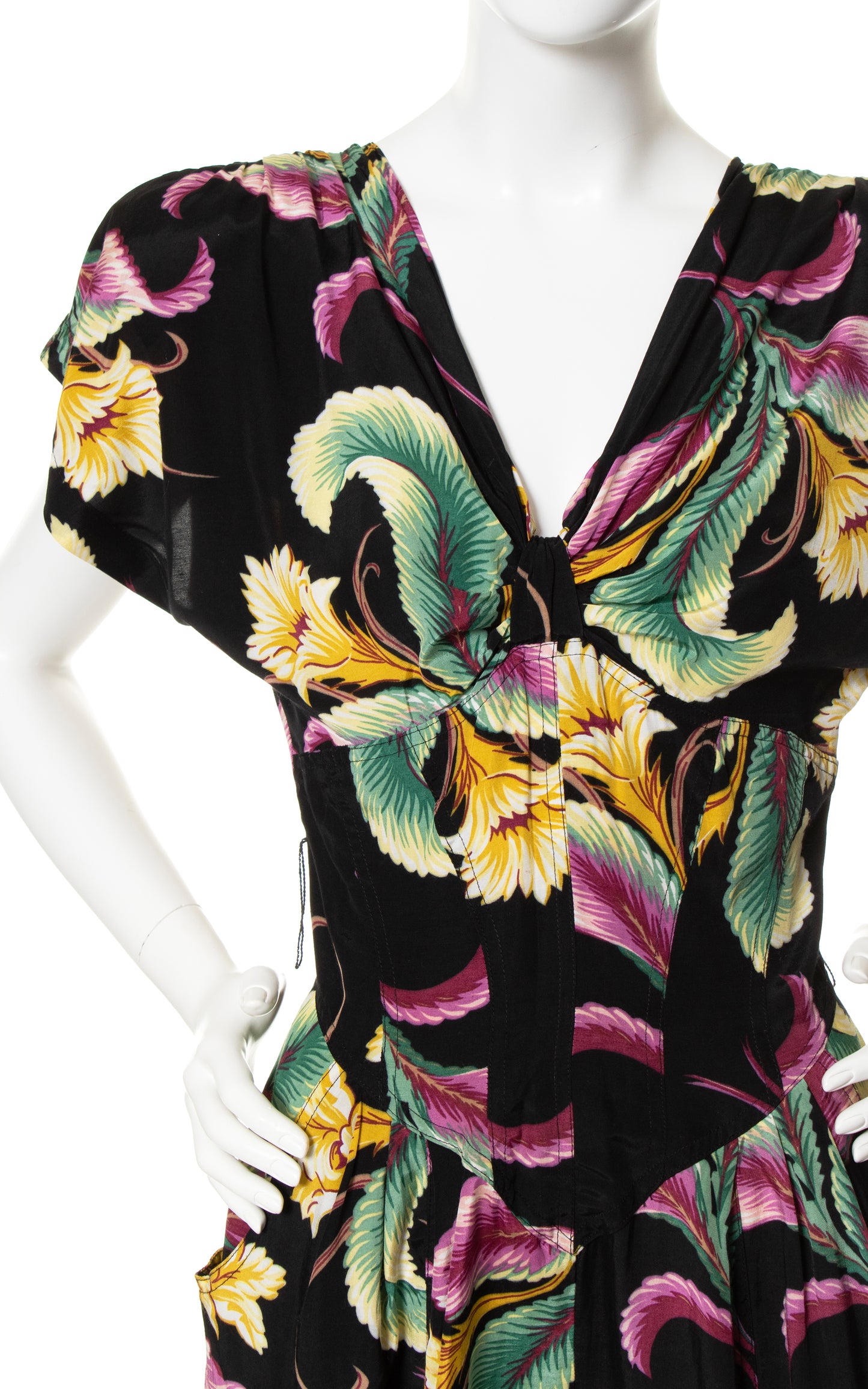 1980s KAREN ALEXANDER Tropical Rayon Jumpsuit | small/medium