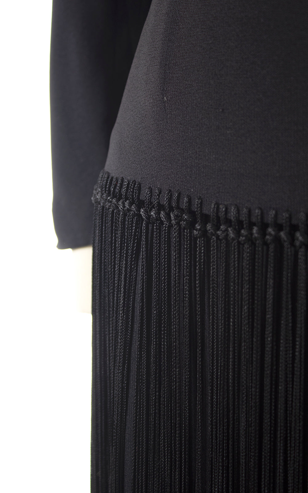 BLV x DEANNA || 1940s Black Fringed Rayon Cocktail Dress | small