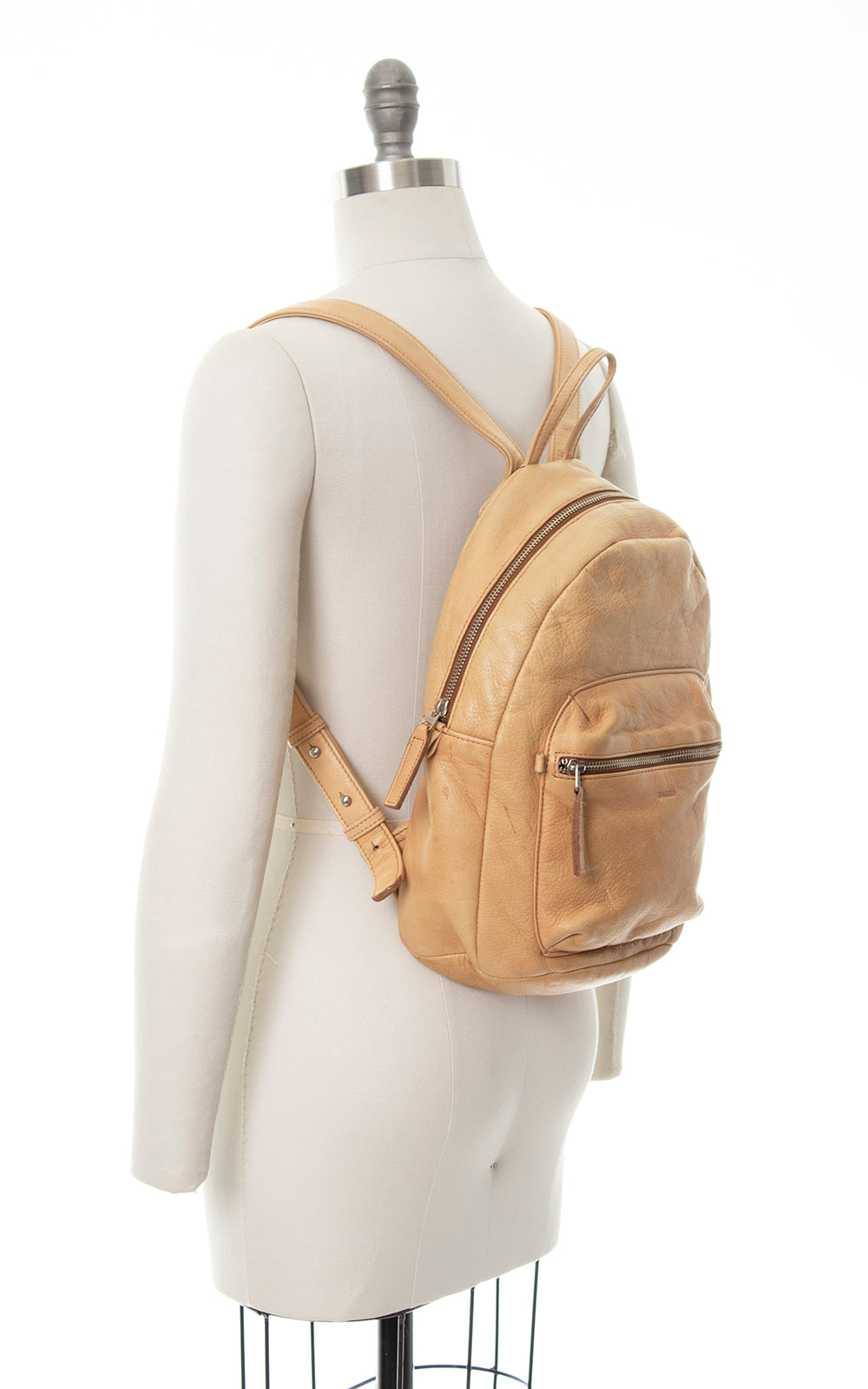 baggu small leather backpack inside Modern BAGGU Leather Mini Backpack