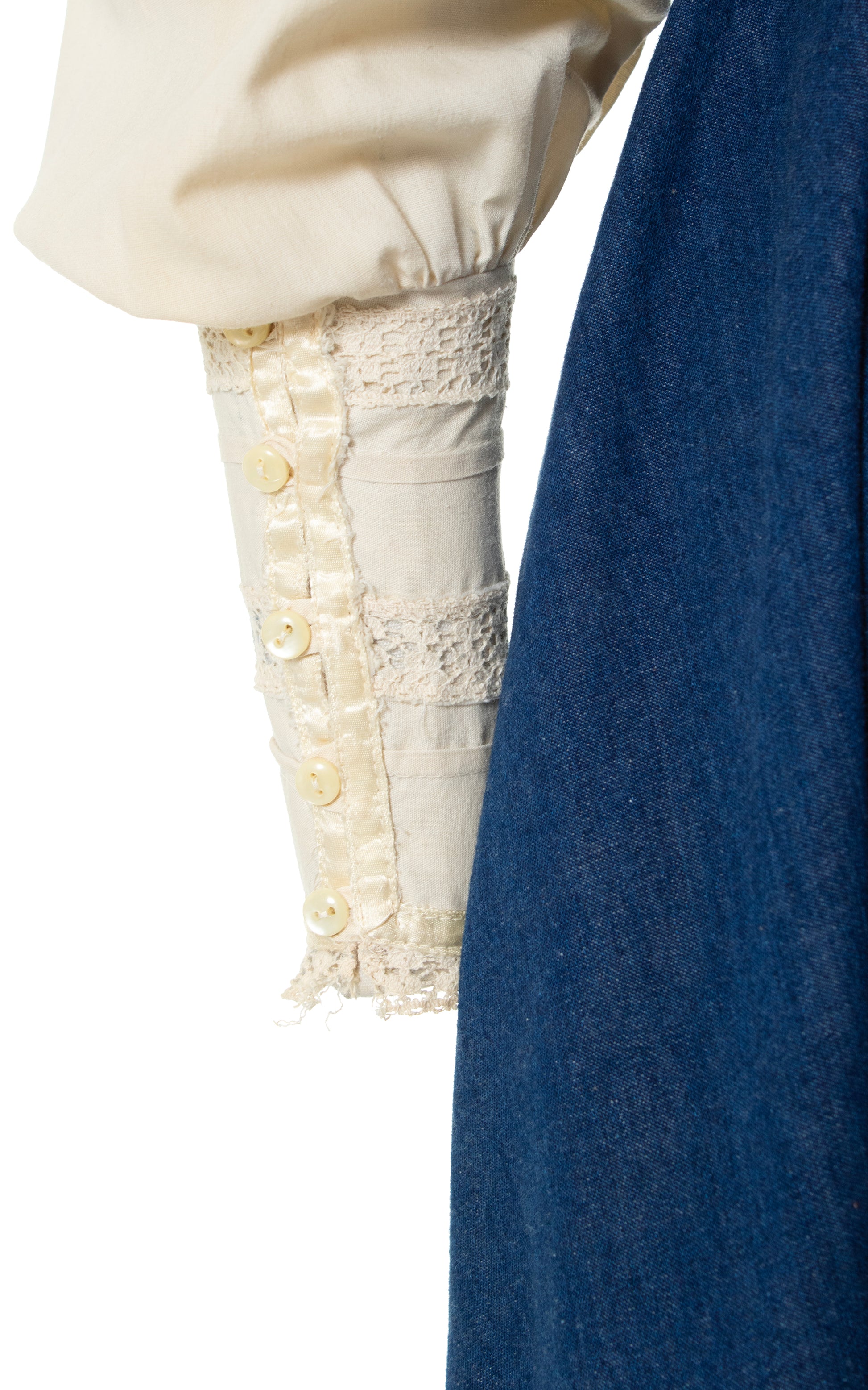 1970s Gunne Sax Style Denim Prairie Dress | small/medium Birthday Life Vintage 1970s Gunne Sax Style Denim Prairie Dress | small/medium Birthday Life Vintage