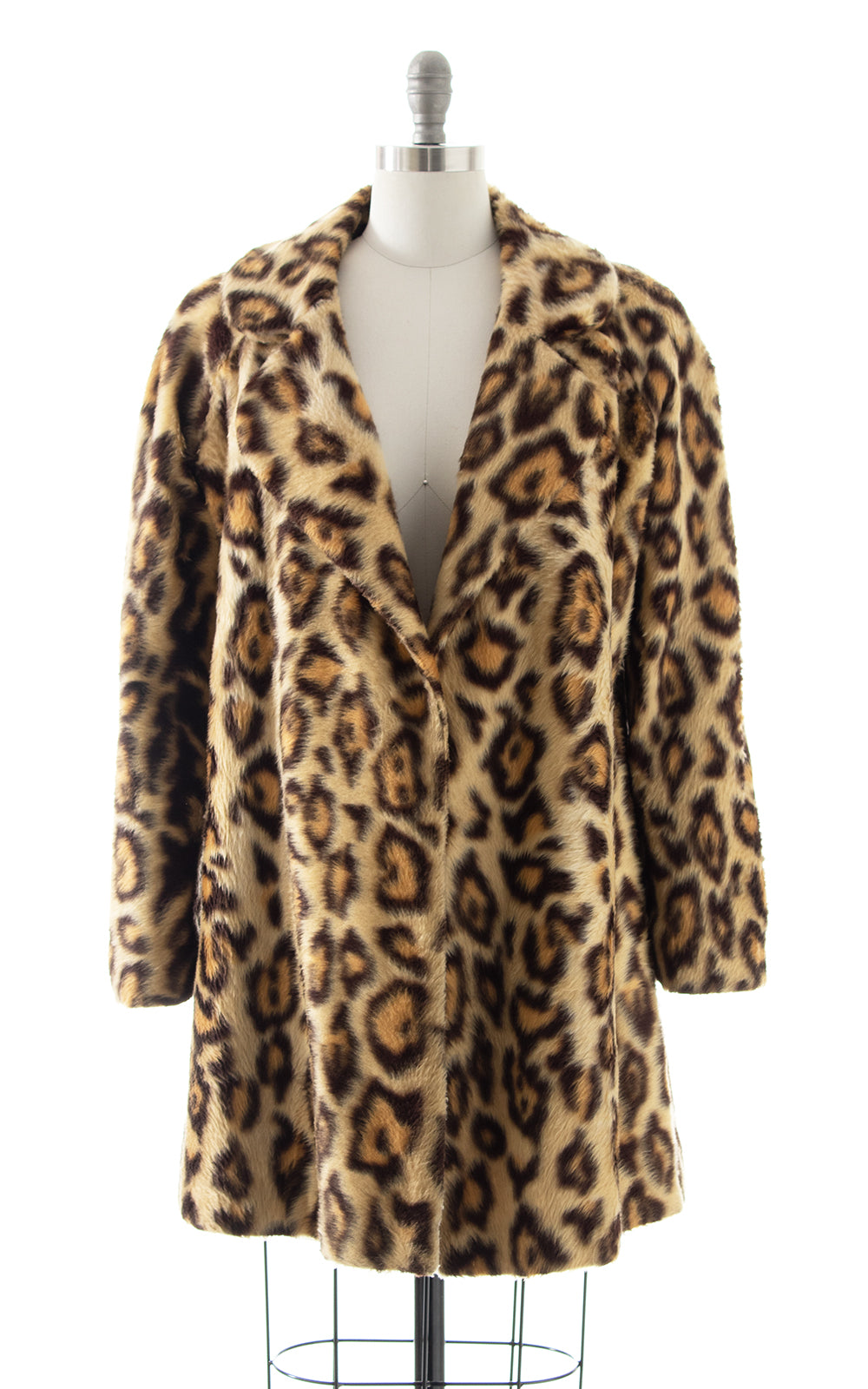 1970s Leopard Print Faux Fur Swing Coat | small/medium