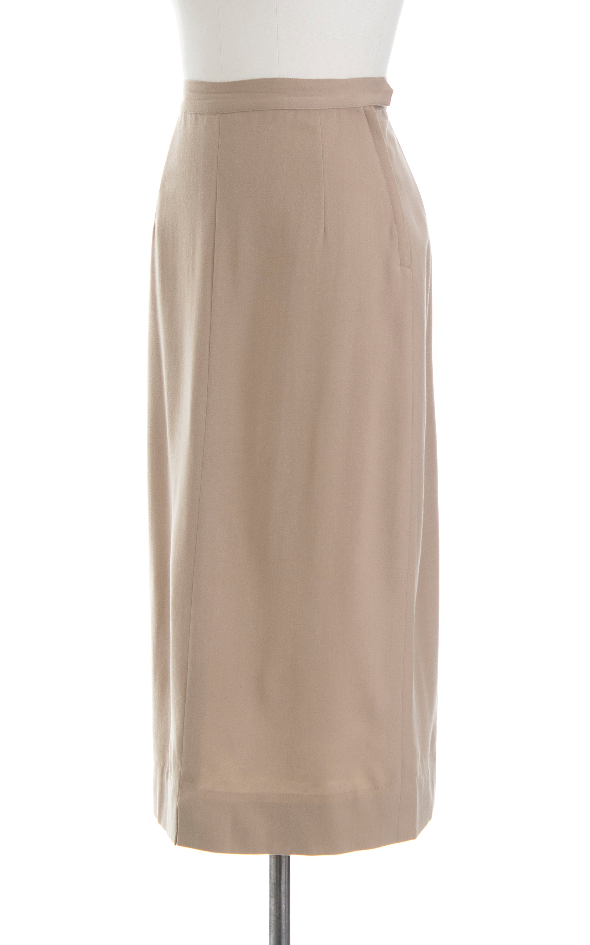 1940s Tan Wool Gabardine Skirt small – Birthday Life Vintage