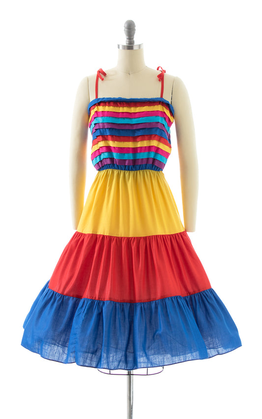 1980s Color Block Tiered Sundress BirthdayLifeVintage