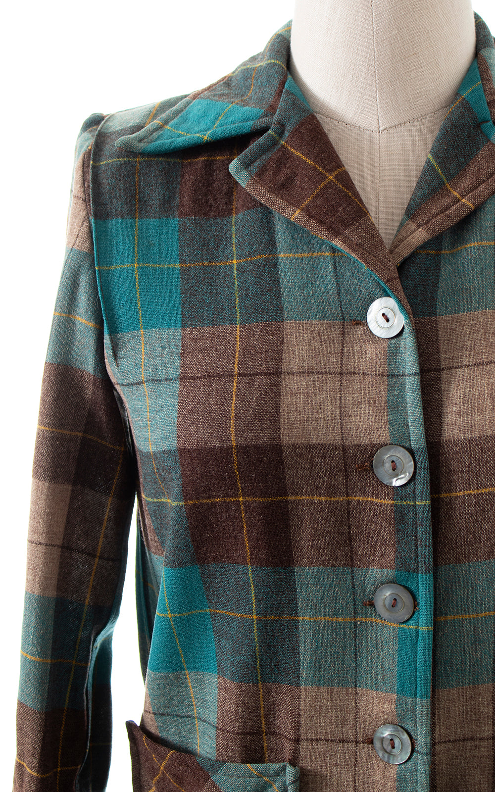 1950s Pendleton Style Plaid Wool 49er Jacket | medium/large