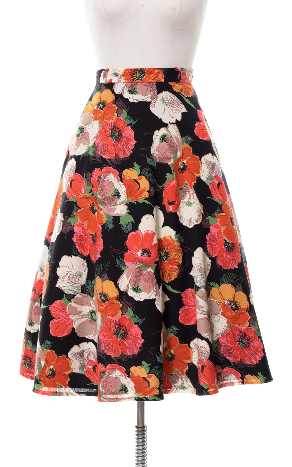 1970s Poppies Swing Skirt with Pocket | medium