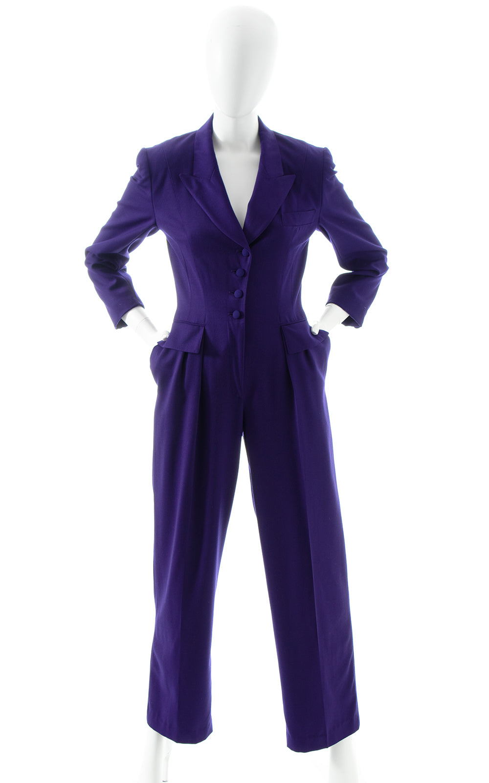 1980s ESCADA Wool Tuxedo Jumpsuit | small